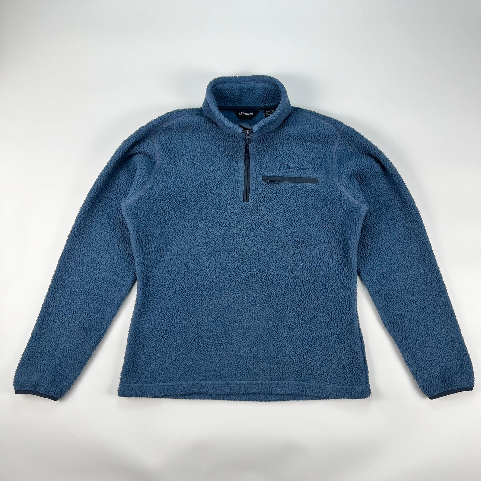 Berghaus Fleece Jacket Womens Size 14 Blue Polartec 1/4 Zip Thermal Coat
