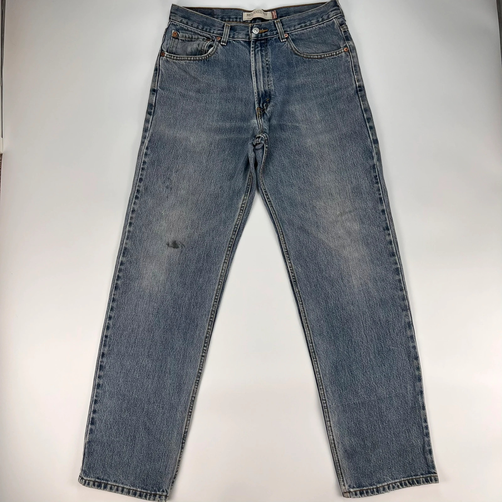 Levis 550 Jeans Mens W33 L34 Blue Regular Fit Denim Trousers Premium 100% Cotton