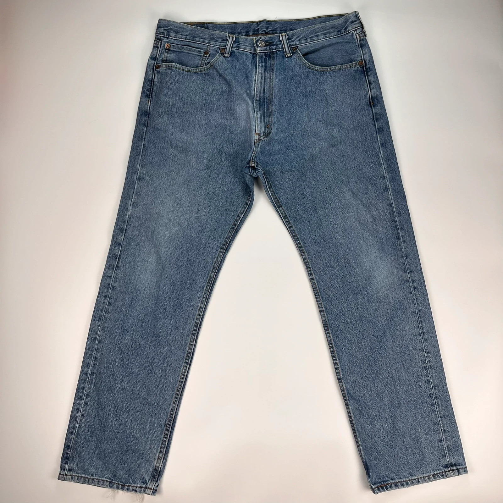 Levis 505 Jeans Mens W36 L30 Blue Regular Fit Denim Trousers Premium 100% Cotton