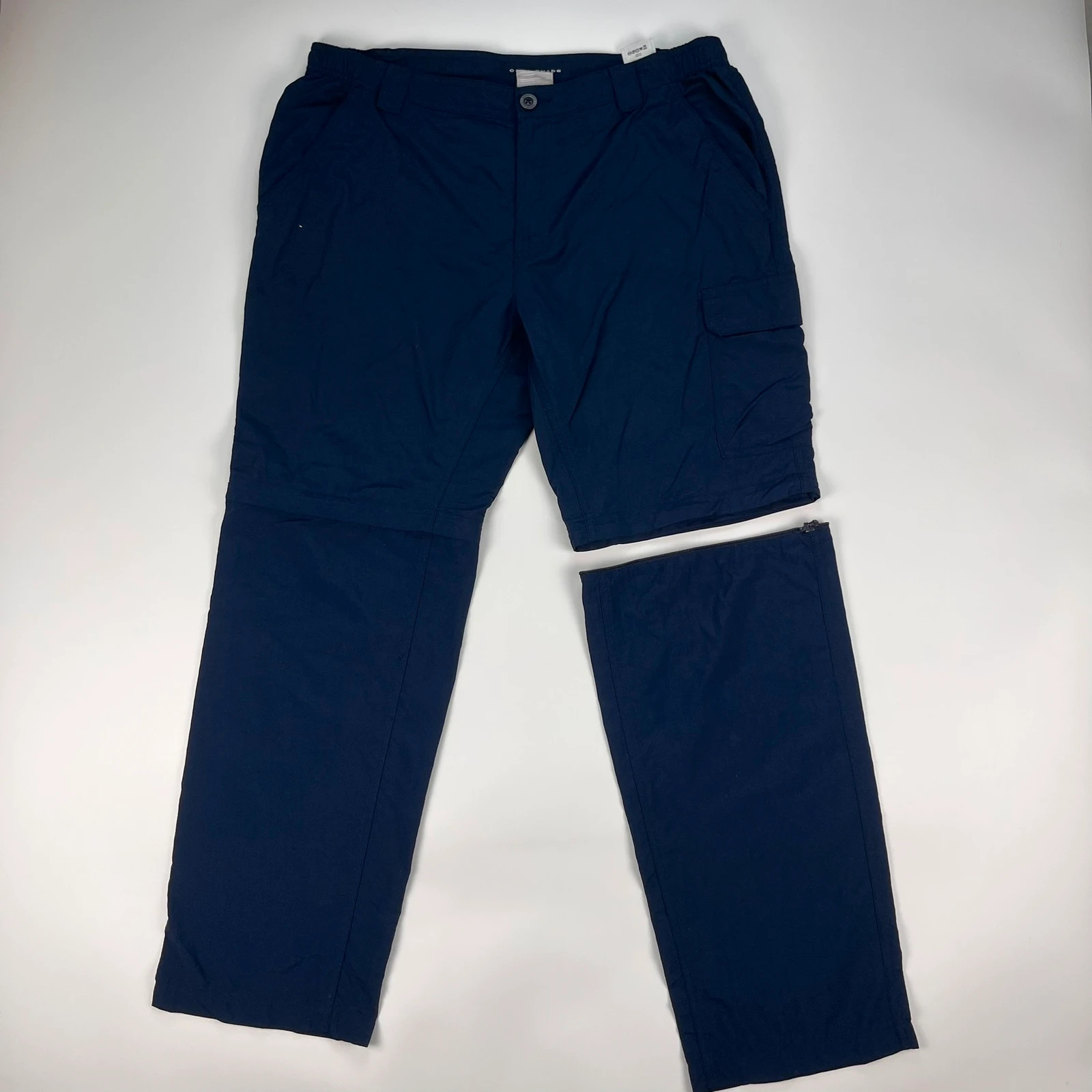 Columbia Trousers Mens W38L30 Navy Omnishade Convertible Walking Hiking Fishing