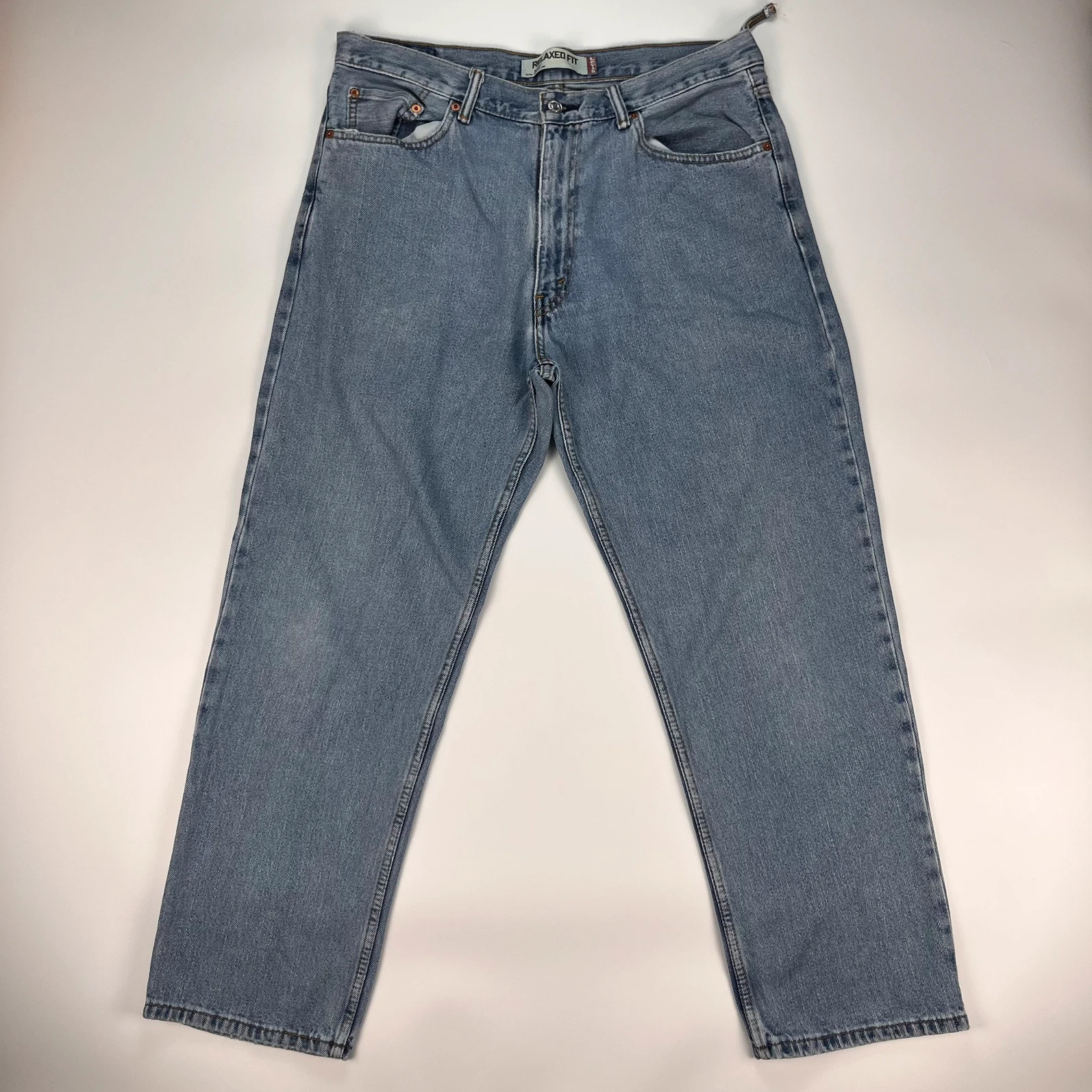 Levis 505 Jeans Mens W36 L30 Blue Regular Fit Denim Trousers Premium 100% Cotton