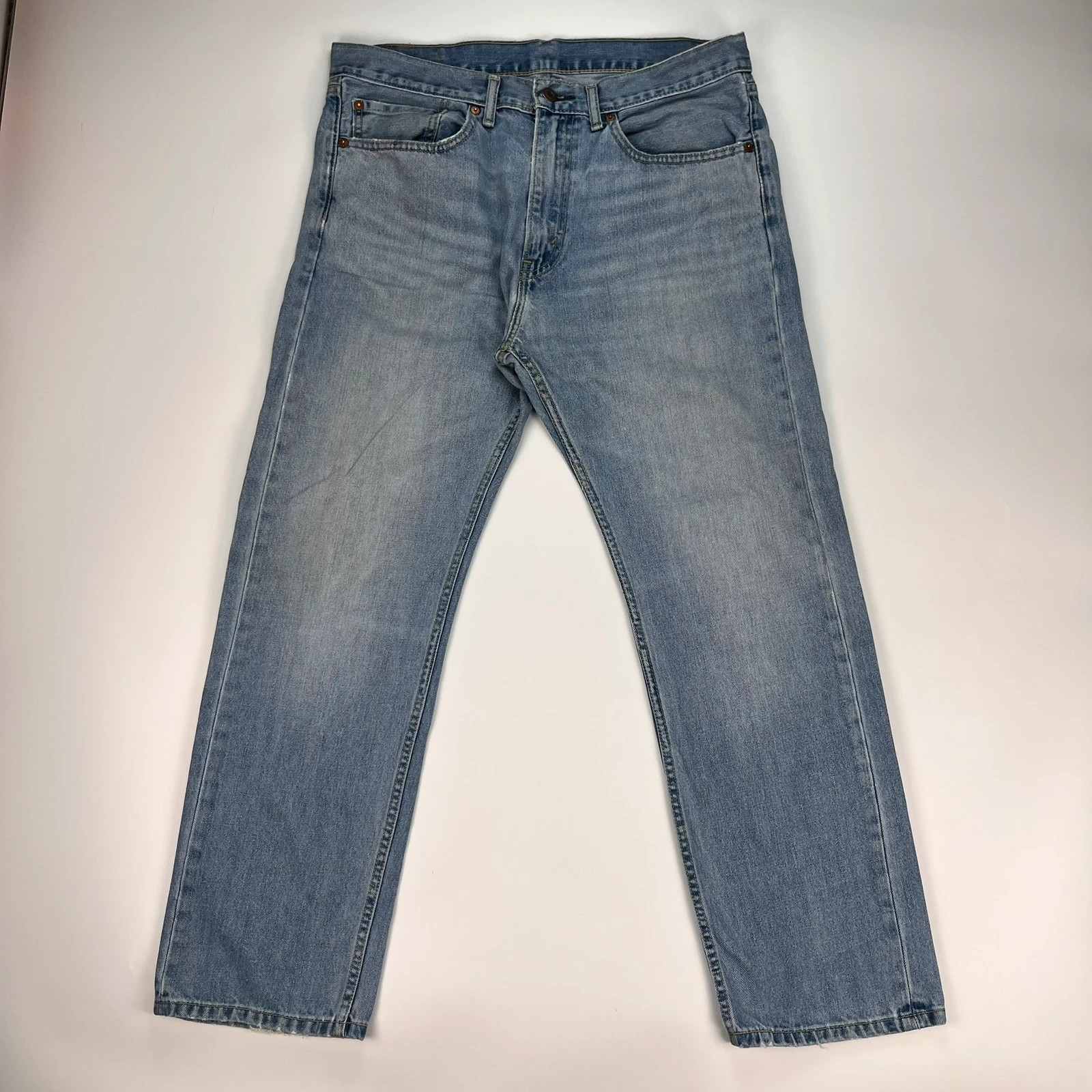 Levis 505 Jeans Mens W34 L29 Blue Regular Fit Denim Trousers