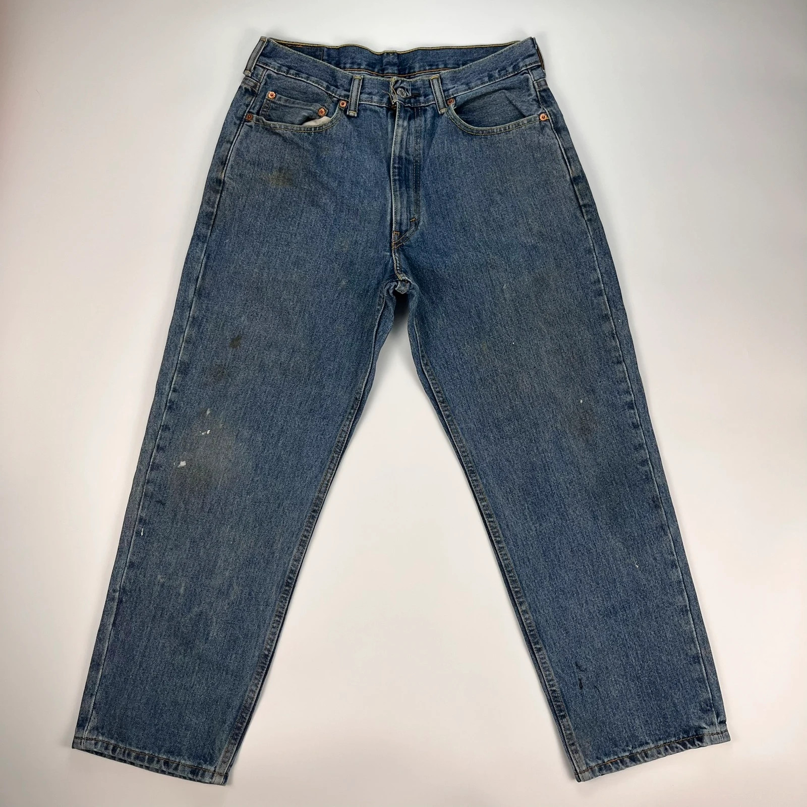 Levis 550 Jeans Mens W34 L29 Blue Regular Fit Denim Trousers Premium 100% Cotton