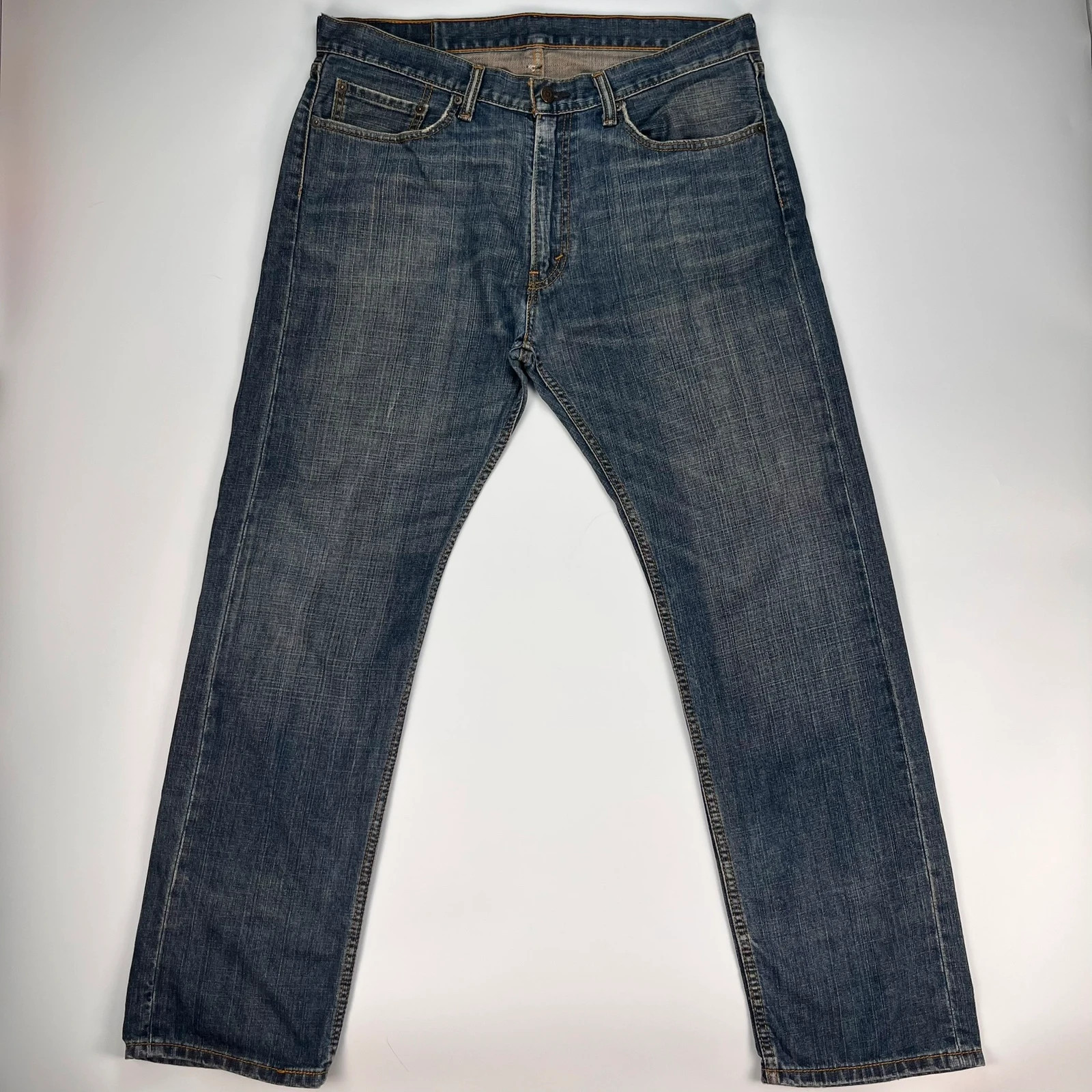 Levis 505 Jeans Mens W36 L32 Blue Regular Fit Denim Trousers Premium 100% Cotton