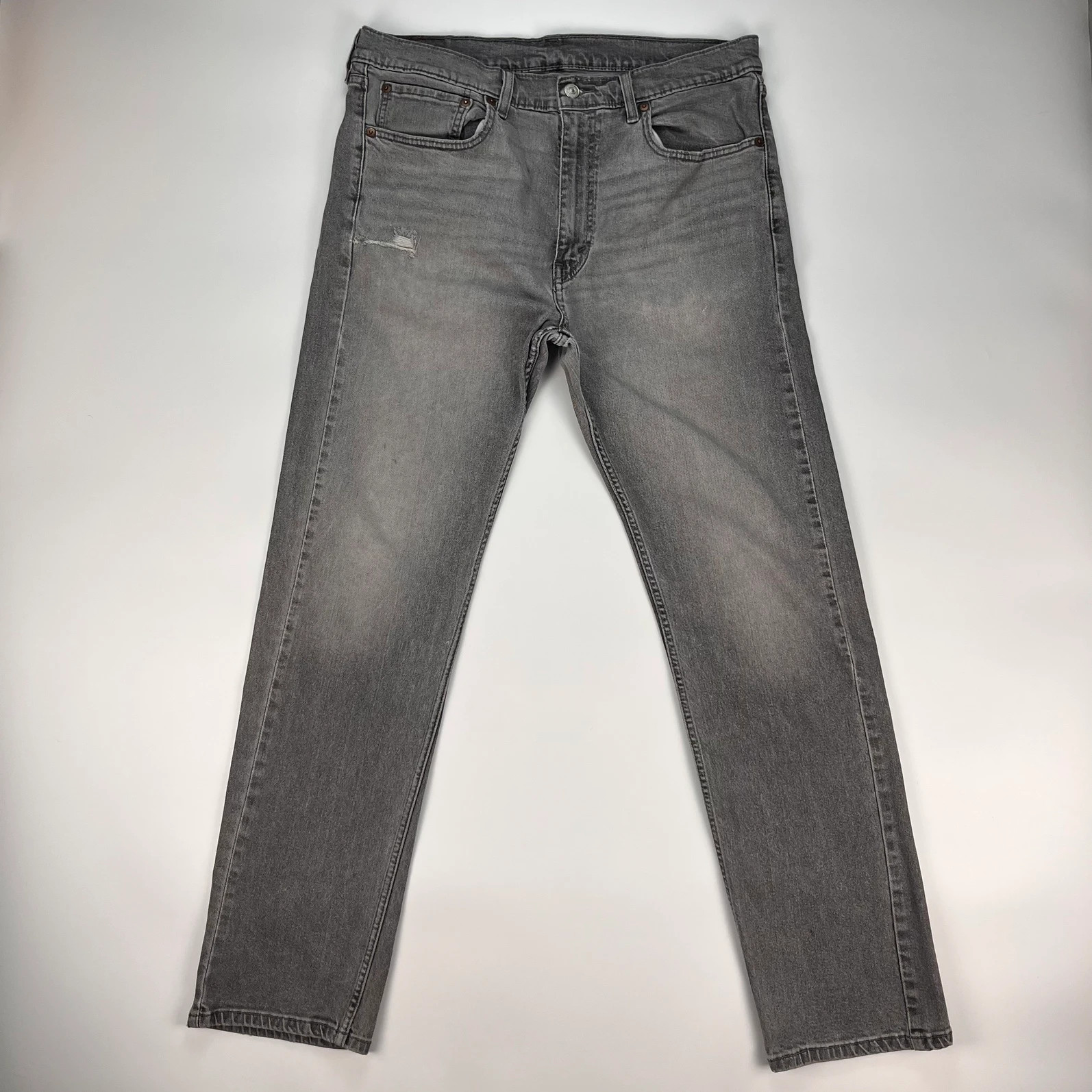 Levis 505 Jeans Mens W36 L30 Grey Regular Fit Denim Trousers