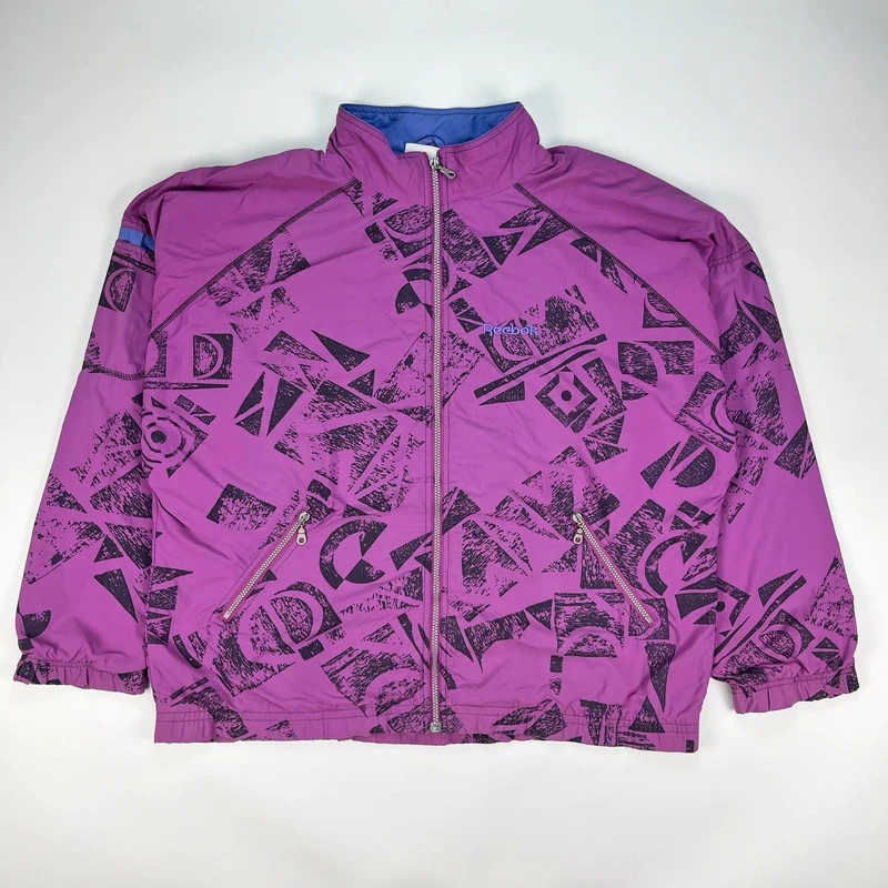 Vintage Reebok Track Jakcet Men’s XL Purple Retro 90s Windbreaker
