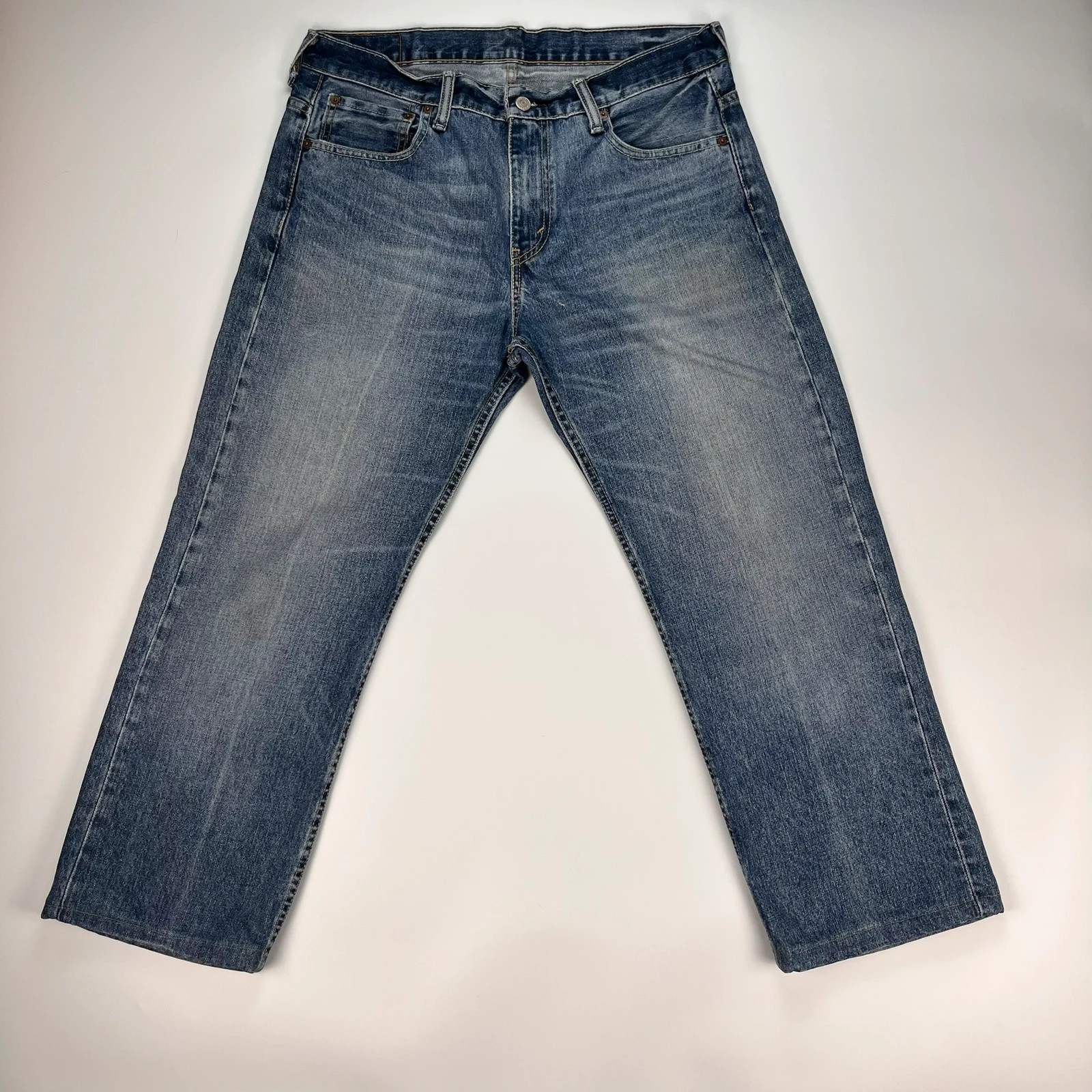 Levis 505 Jeans Mens W32 L28 Blue Regular Fit Denim Trousers Premium 100% Cotton
