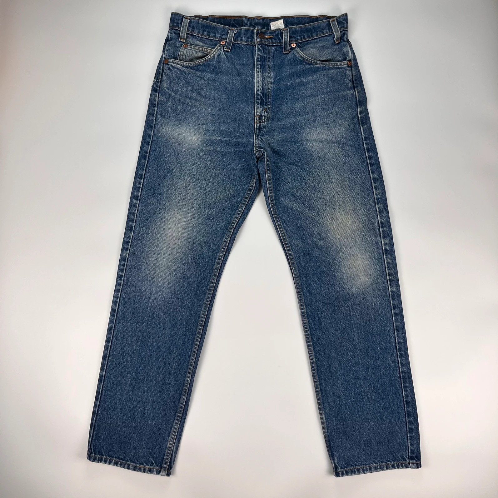 Levis 505 Jeans Mens W4 L30 Blue Regular Fit Denim Trousers Orange Tab