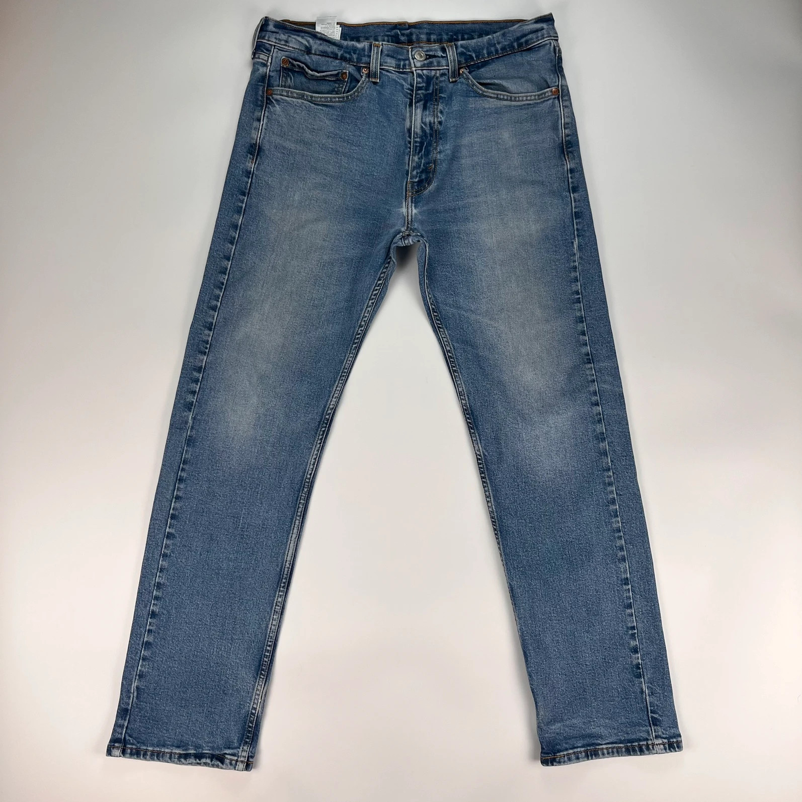 Levis 505 Jeans Mens W34 L32 Blue Regular Fit Denim Trousers Premium