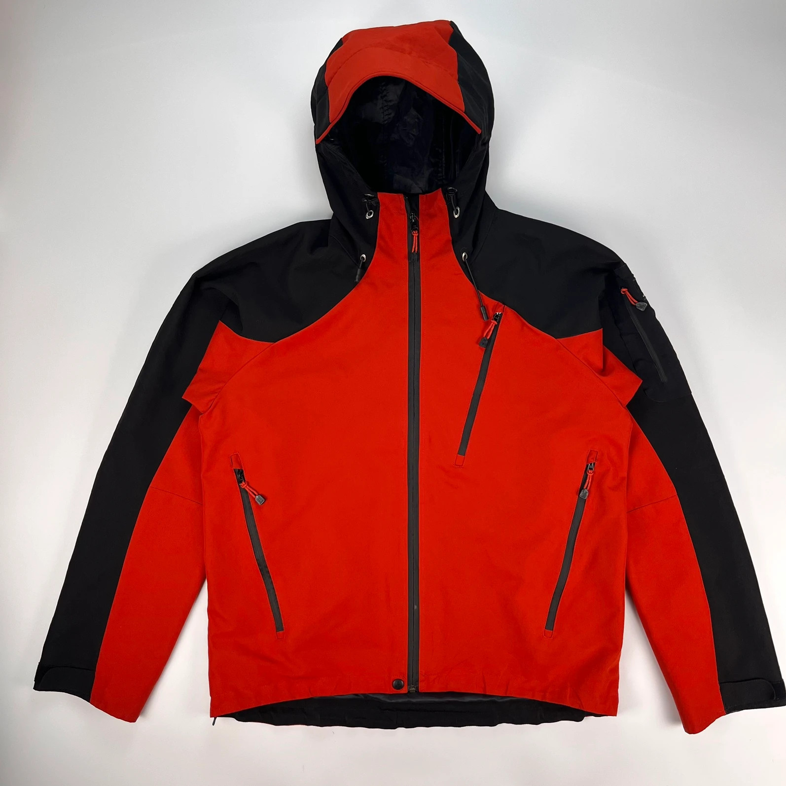 Haglofs Coat Men’s Large Red Hard Shell Outdoor Windbreaker Hooded Jacket