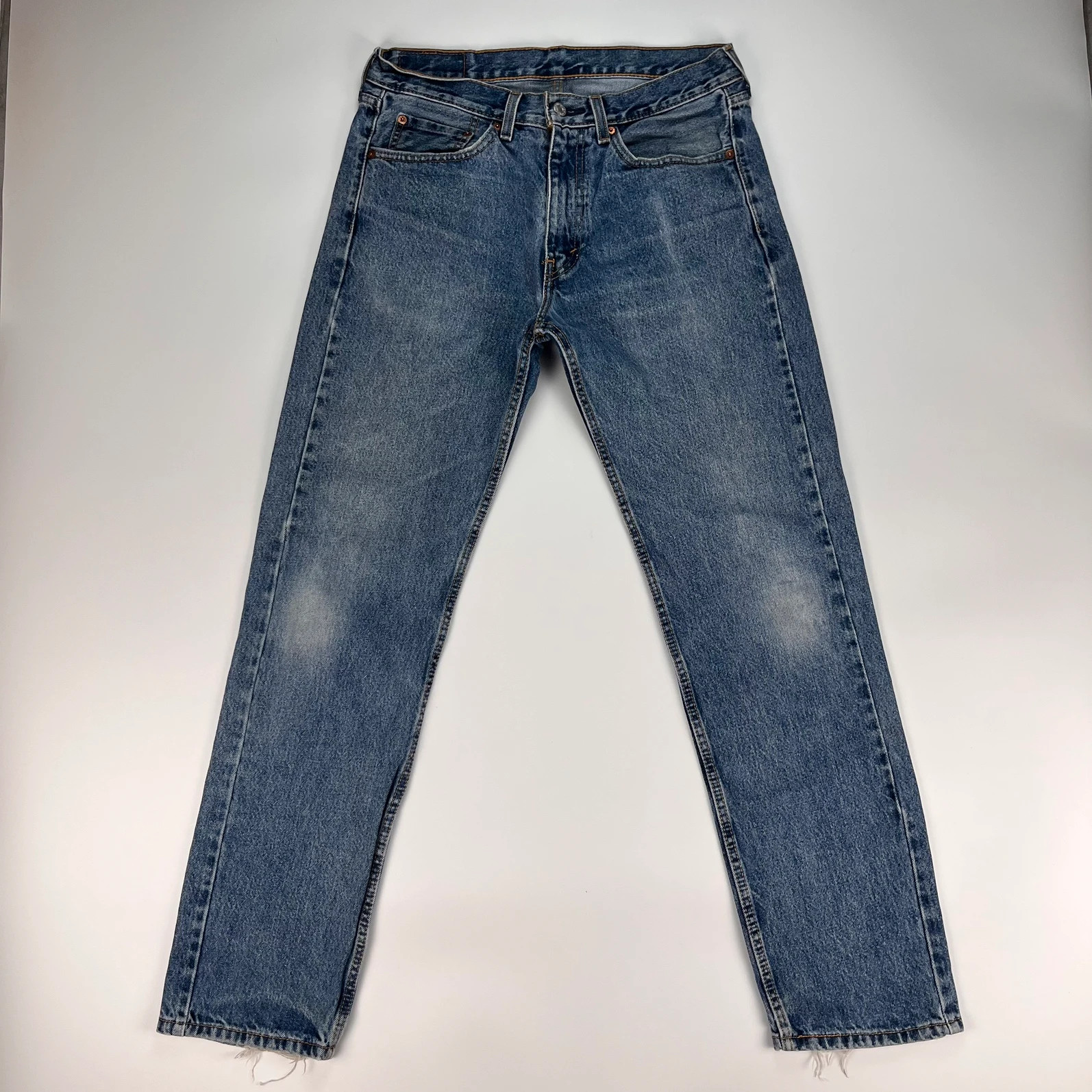 Levis 505 Jeans Mens W32 L32 Blue Regular Fit Denim Trousers Premium 100% Cotton
