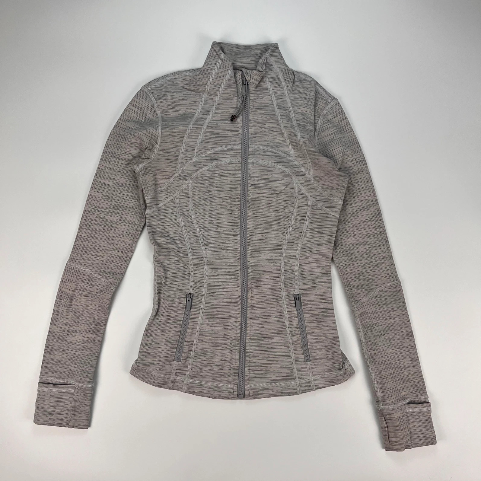 Lululemon Jacket Women’s 8 Grey Define Activewear Full Zip Align Gym Running