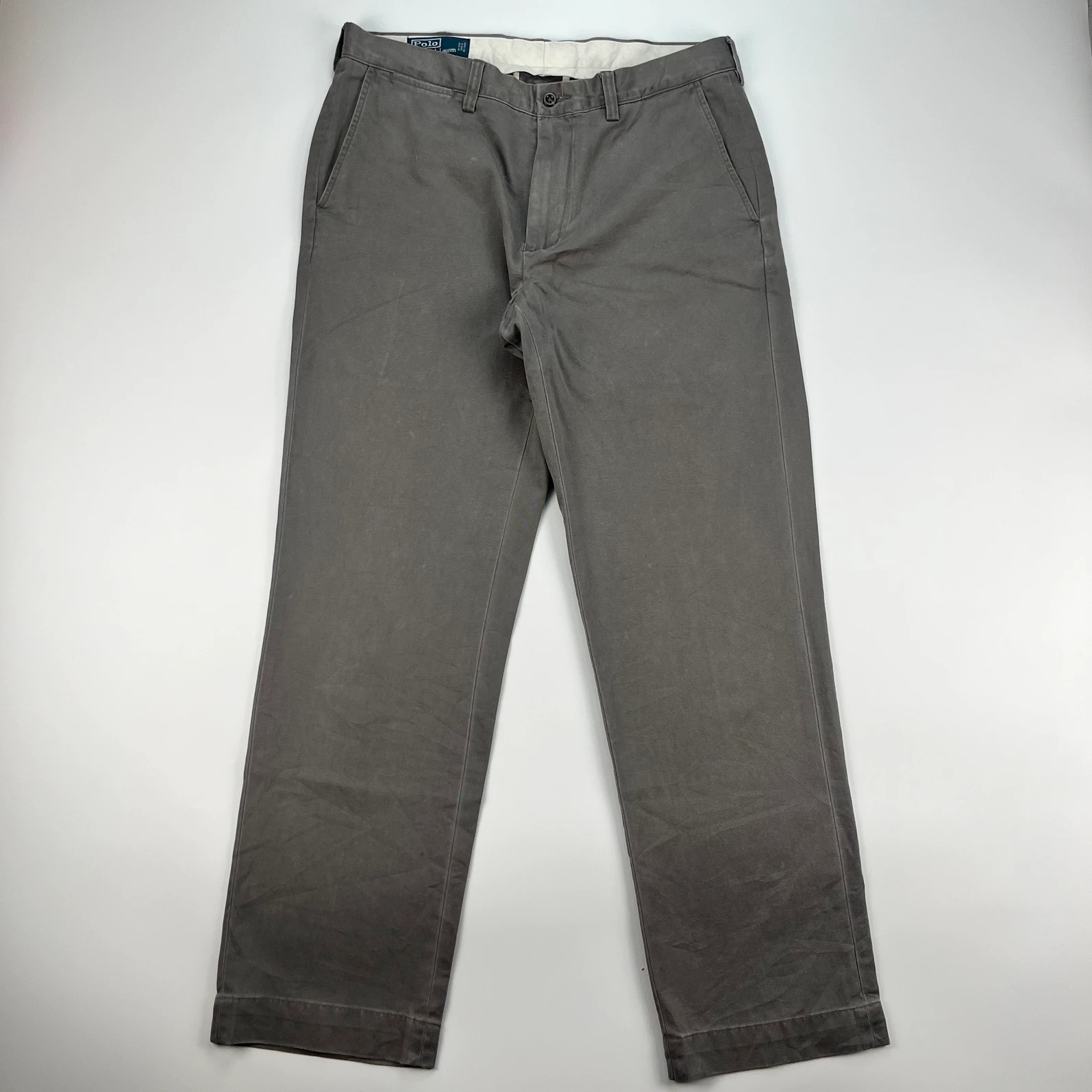 Ralph Lauren Chino Mens W34 L32 Grey Classic Twill Smart Cotton Trousers