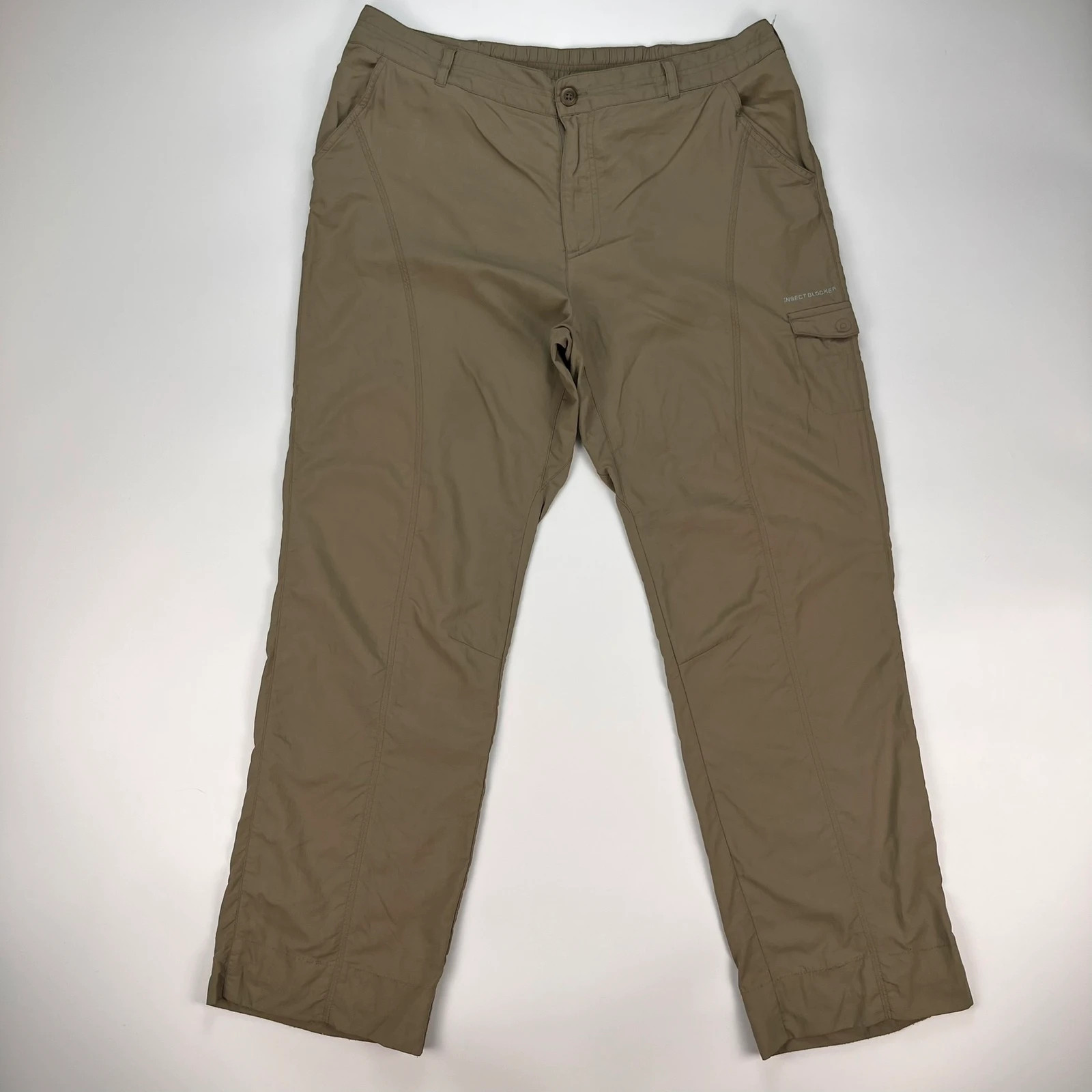 Columbia Trousers Womens 14 Khaki Titanium Insect Blocker Walking Hiking Fishing
