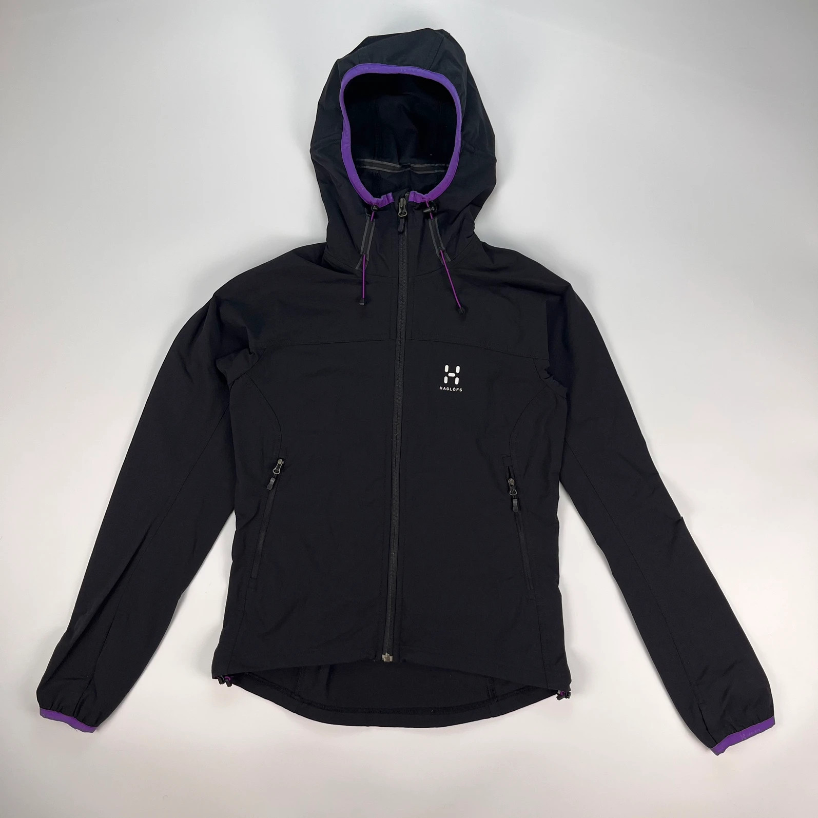 Haglofs Jacket Women’s Small Black Purple BOA Krait Viper Shell Windbreaker
