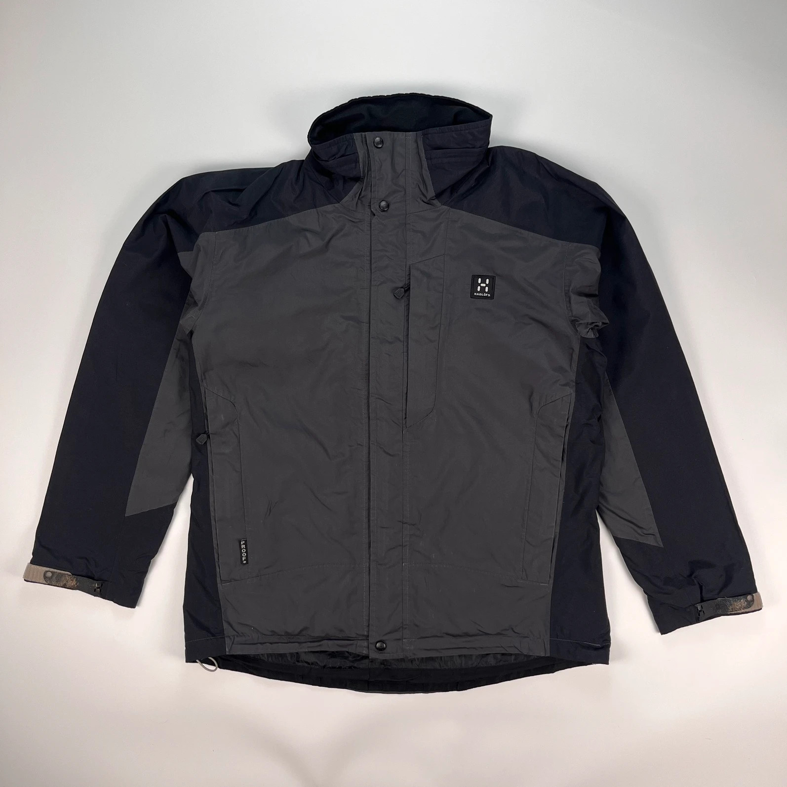 Haglofs Coat Womens Medium Black Grey Waterproof Outdoor