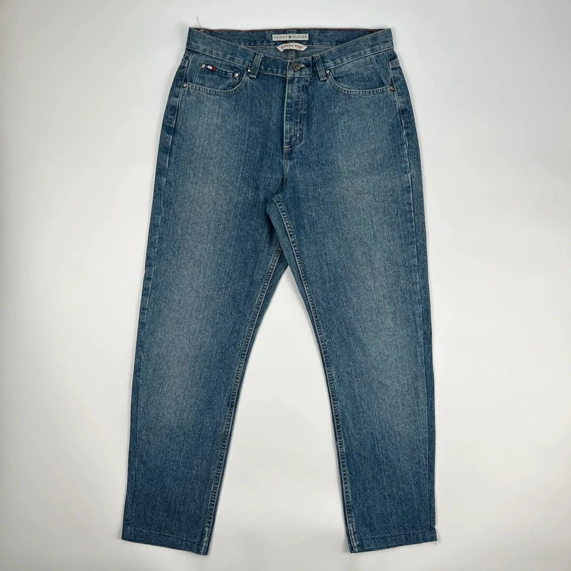 Tommy Hilfiger Mum Jeans W31 L28 Blue Mid rise Classic Boot