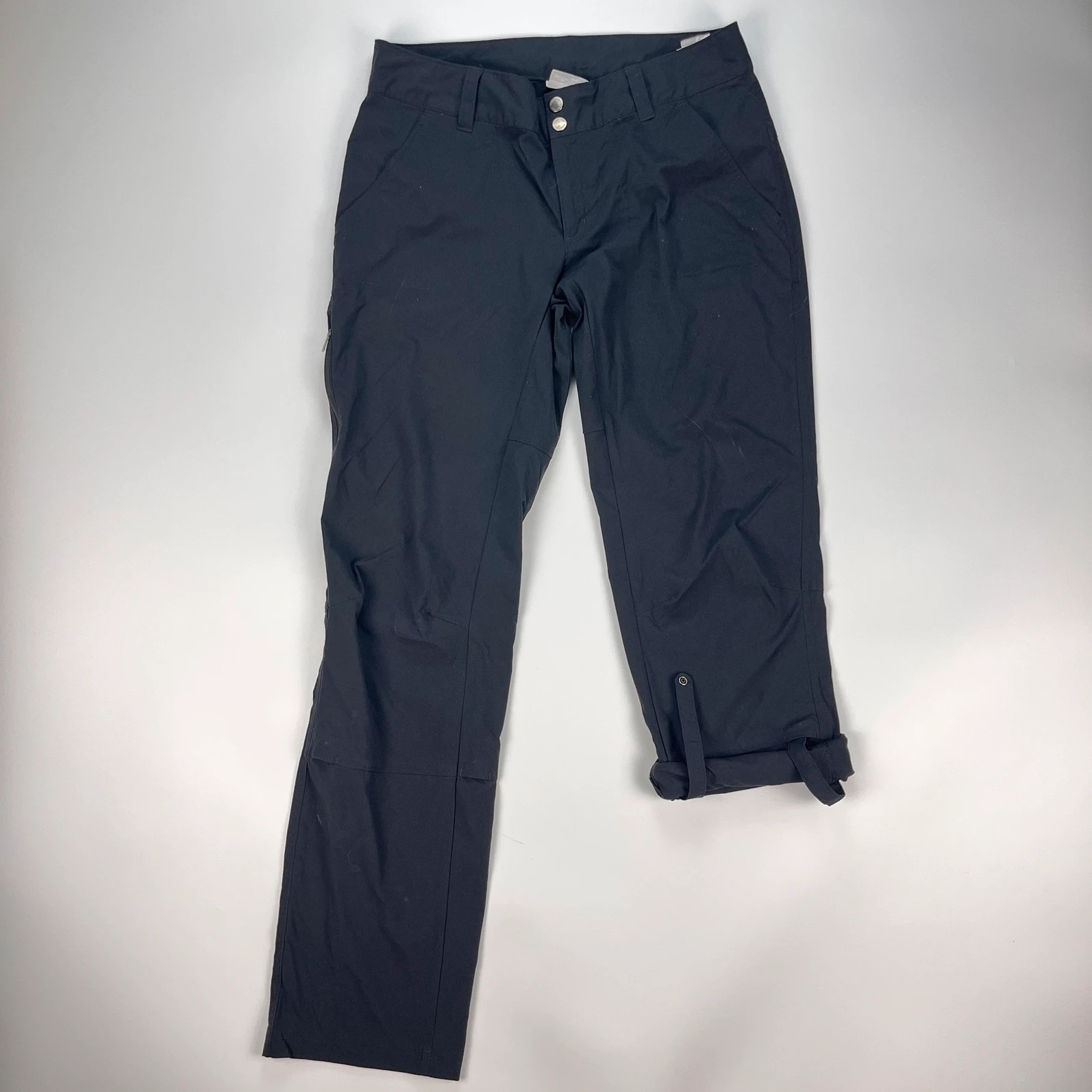 Columbia Trousers Womens 12 Black Omnishield Convertible Walking Hiking Fishing