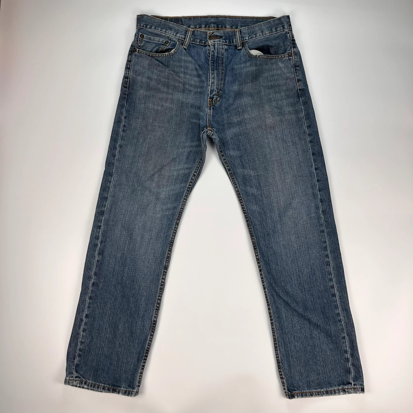 Levis 505 Jeans Mens W33 L30 Blue Regular Fit Denim Trousers Premium 100% Cotton