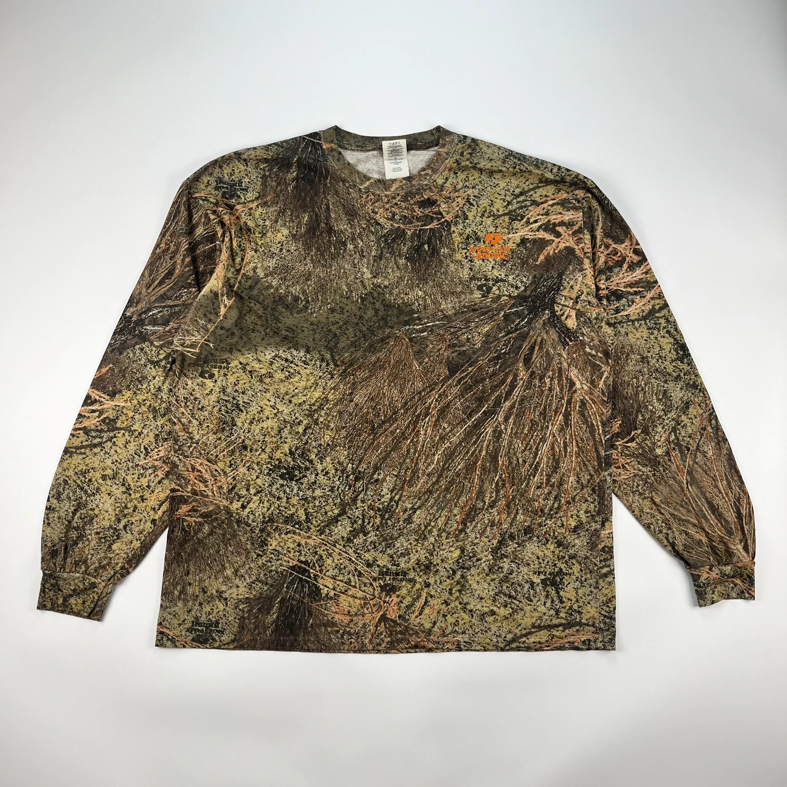 Mossy Oak Tshirt Mens XL Camouflage Jungle Print Foliage Hunting Long Sleeve