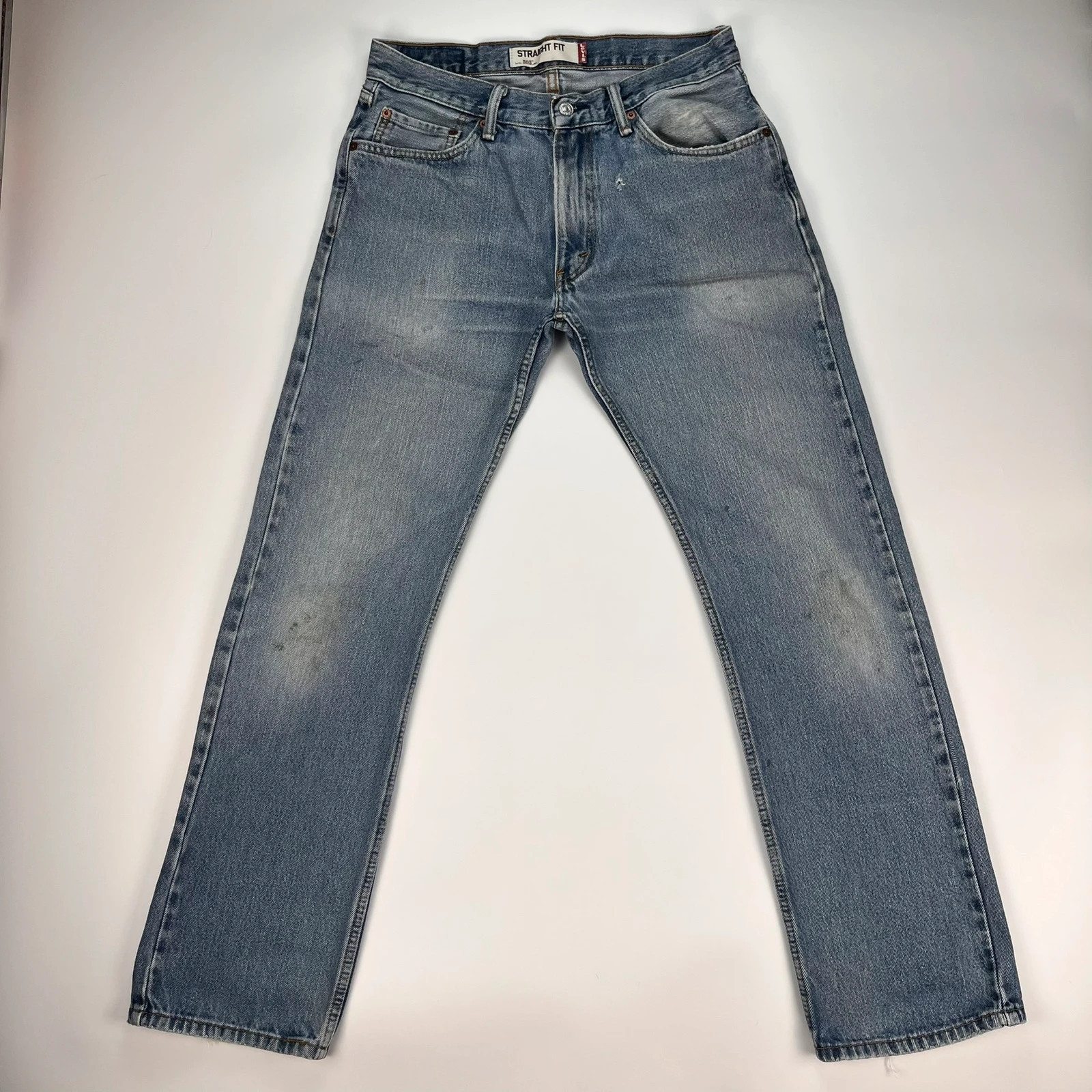 Levis 505 Jeans Mens W32 L32 Blue Regular Fit Denim Trousers Premium 100% Cotton
