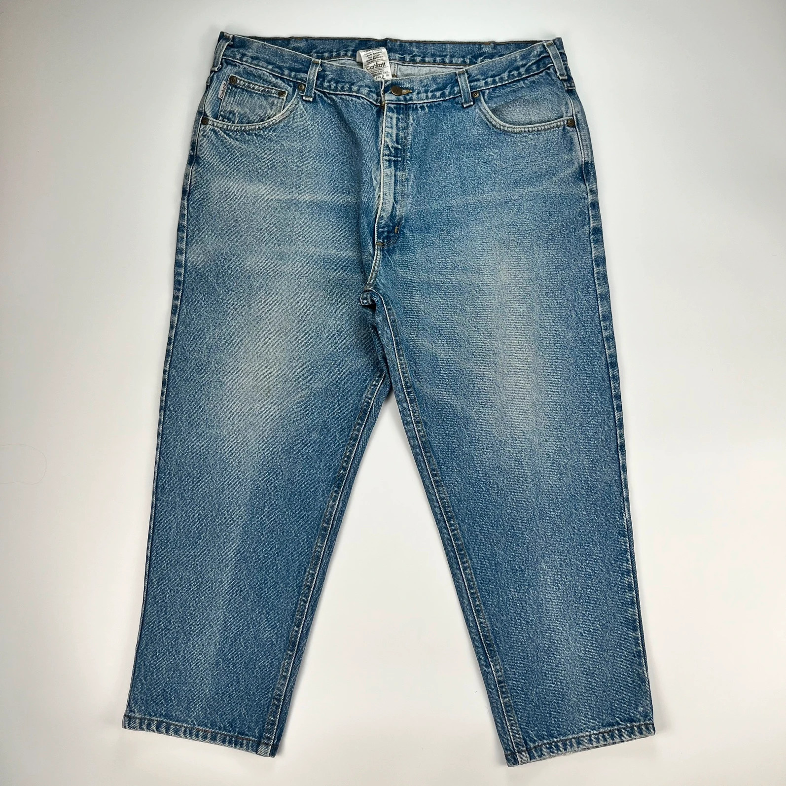 Carhartt Jeans Men’s W42 L30 Blue Baggy Straight Relaxed Workwear Trousers