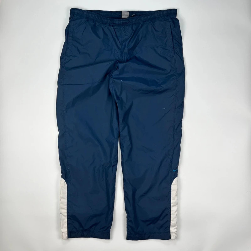 Vintage Y2K Nike Joggers Mens Large Blue Baggy Nylon Track Pants