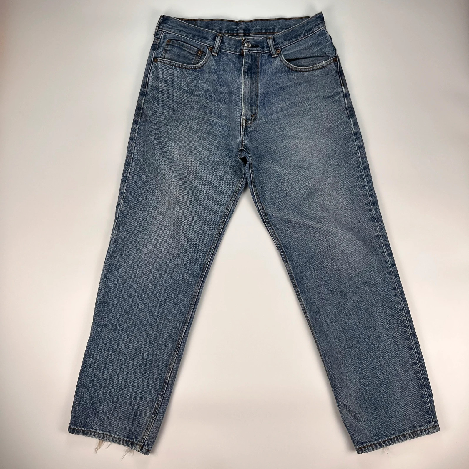 Levis 550 Jeans Mens W33 L30 Blue Regular Fit Denim Trousers Premium 100% Cotton