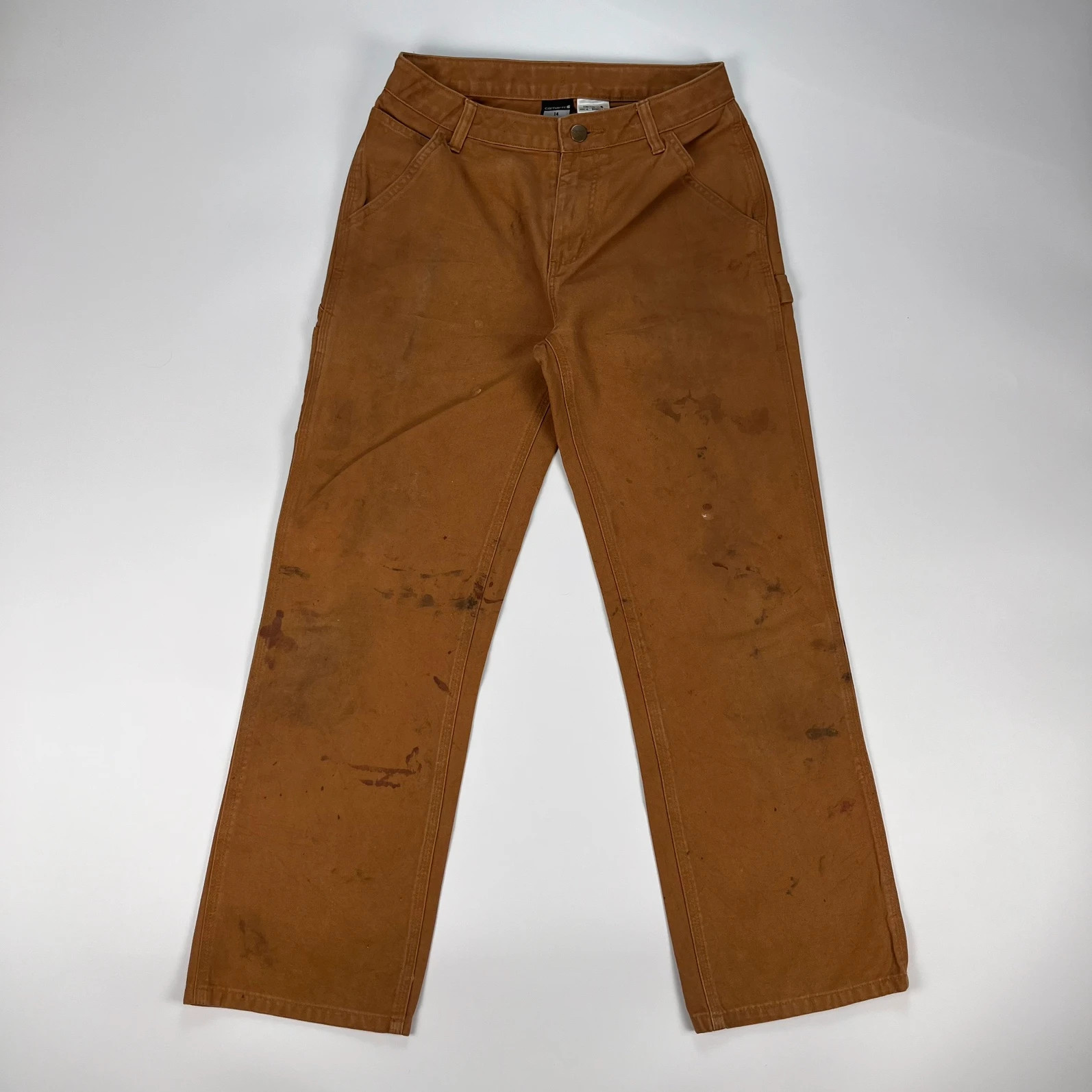 Carhartt Carpenter Jeans Age 14 Brown Straight Relaxed Workwear Trousers