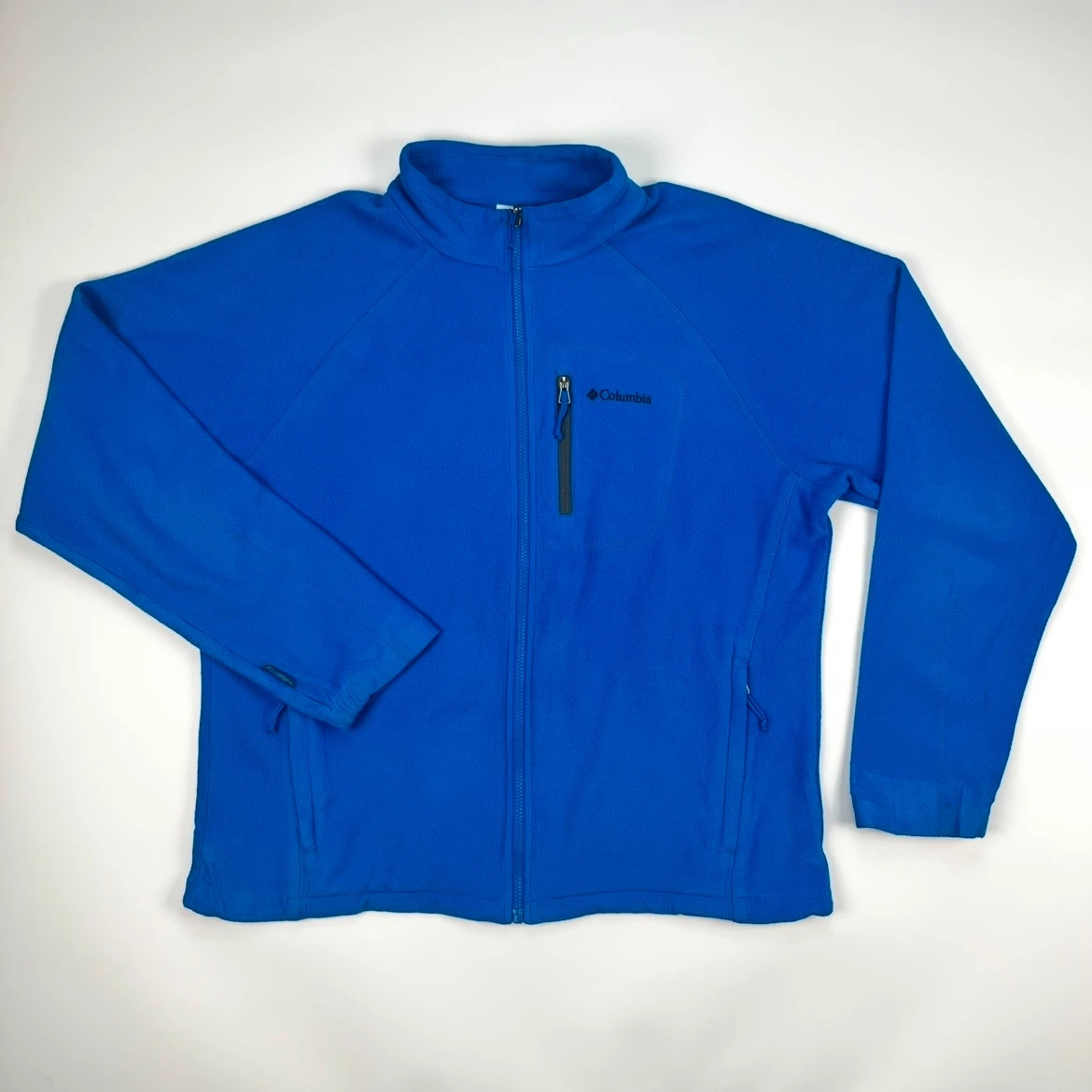 Columbia Full Zip Fleece Mens XL Blue Thermal Jacket
