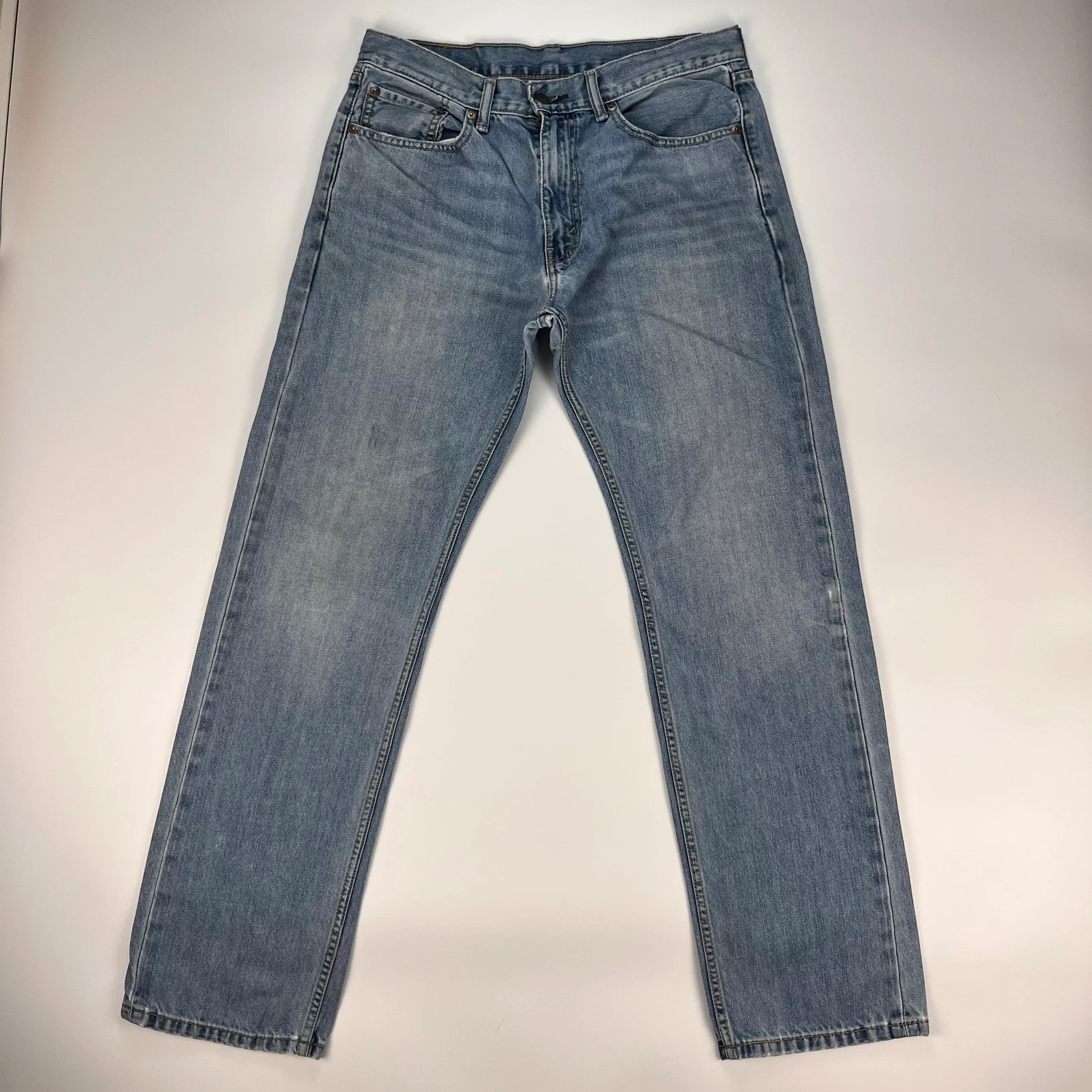 Levis 505 Jeans Mens W33 L32 Blue Regular Fit Denim Trousers Premium 100% Cotton