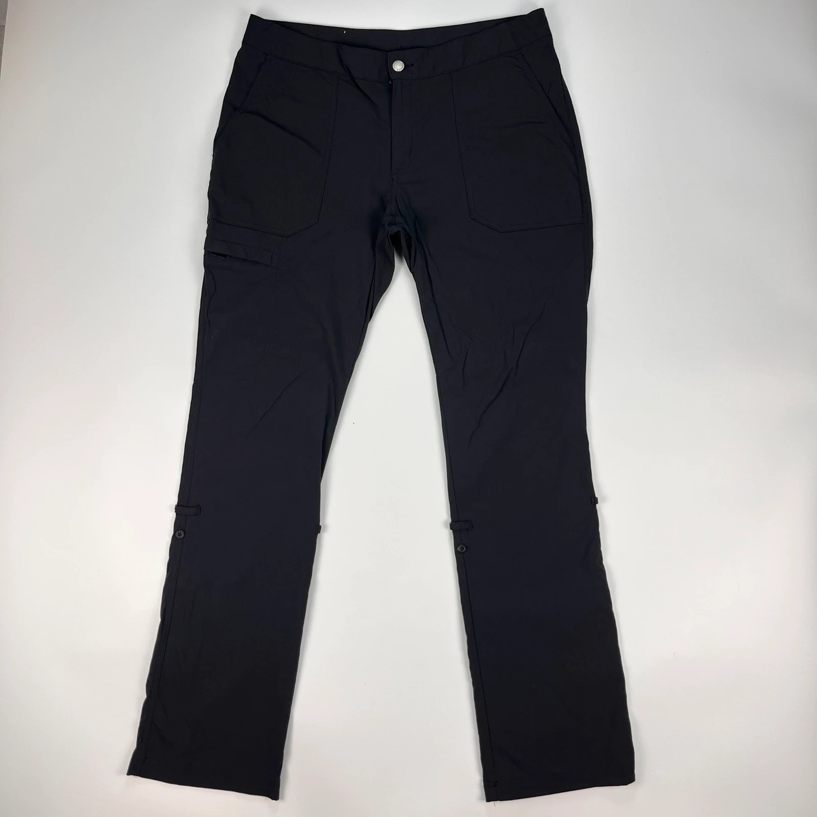 Columbia Trousers Womens 14 W34 L32 Black Cargo Convertible 3/4 Length Hiking
