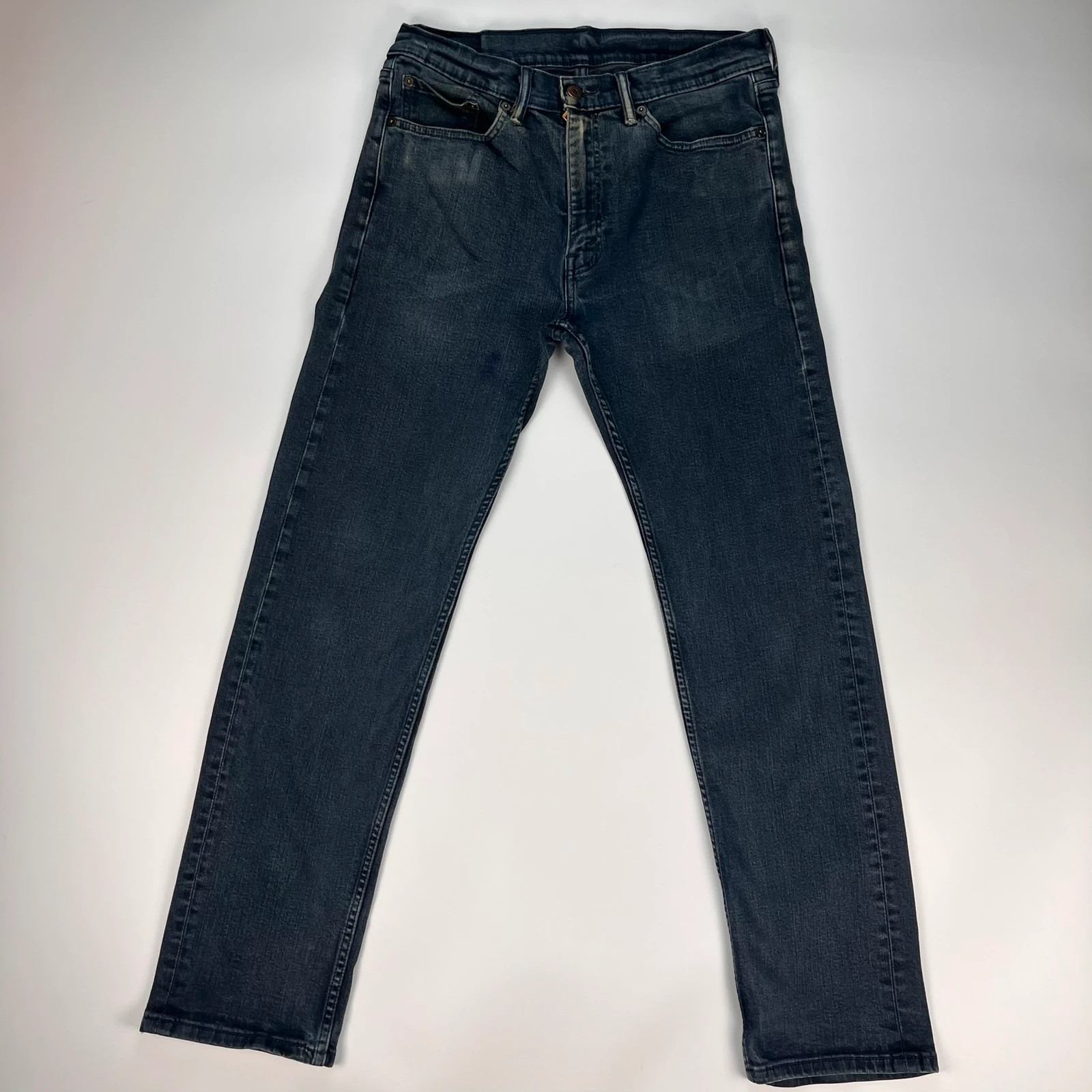 Levis 505 Jeans Mens W33 L32 Grey Regular Fit Denim Trousers Premium 99% Cotton
