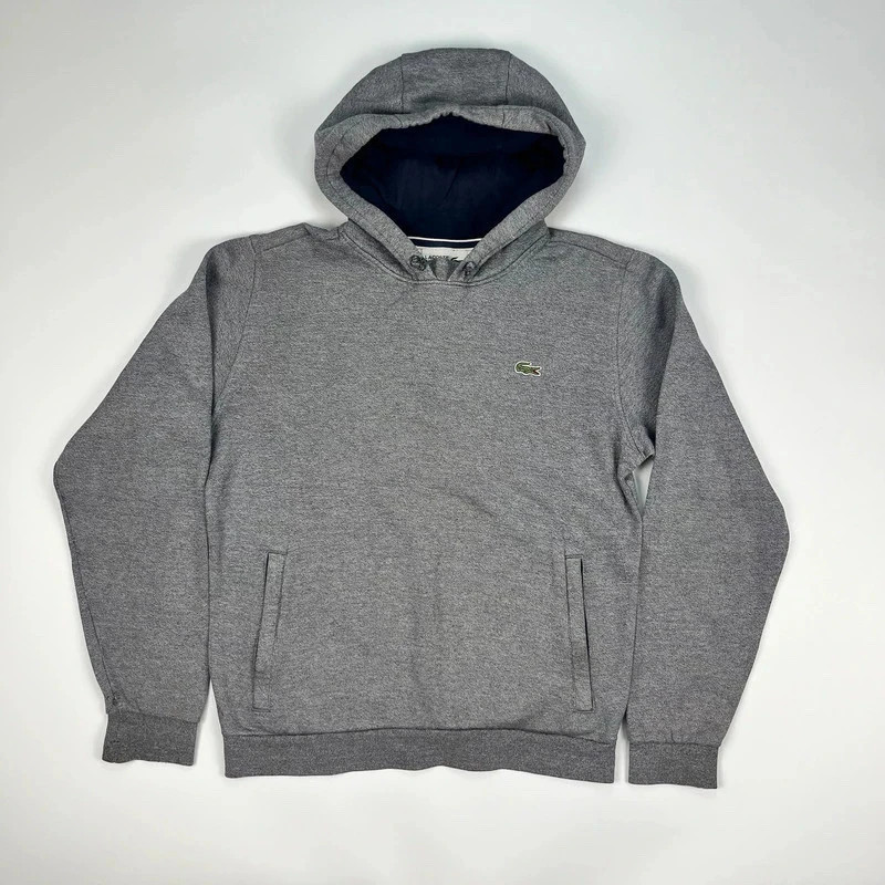 Lacoste Sport Hoodie Men’s Small Grey Sweatshirt Jumper Pullover