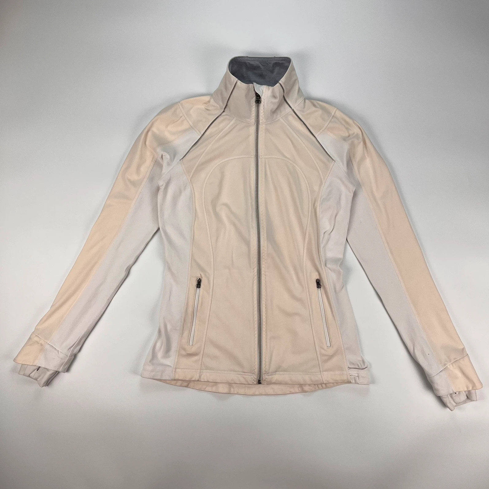 Lululemon Define Jacket Womens UK10 US6 White Cream Activewear Gym Running Yoga
