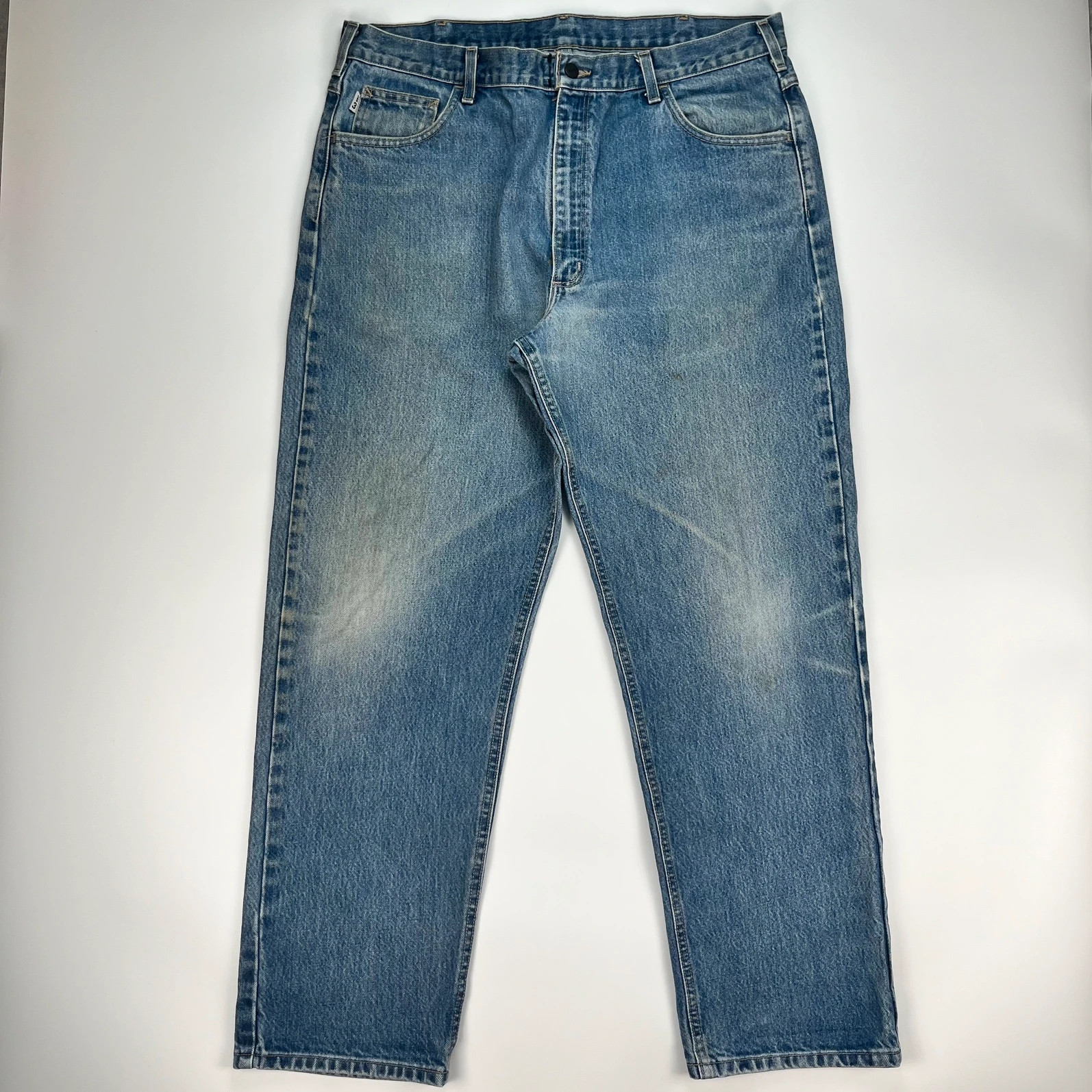 Carhartt Jeans Men’s W40 L32 Blue Baggy Straight Relaxed Workwear Trousers