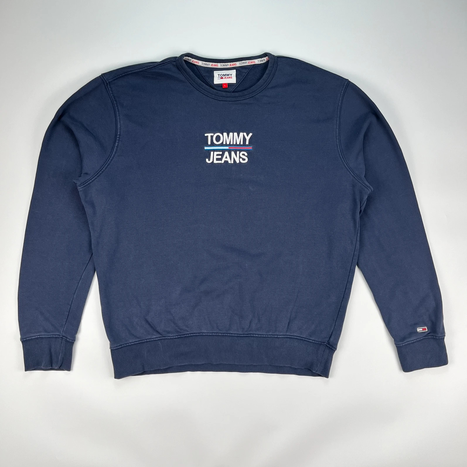 Tommy Jeans Sweatshirt Jumper Men’s Large Navy Spellout