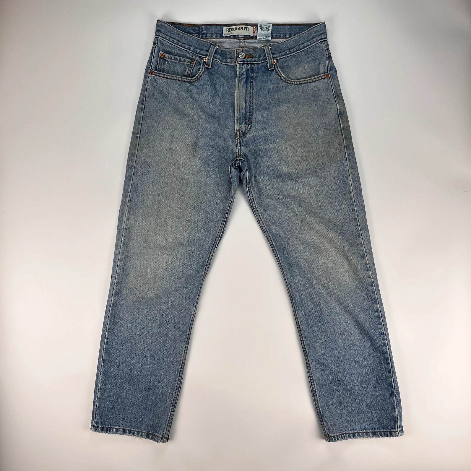 Levis 505 Jeans Mens W34 L30 Blue Regular Fit Denim Trousers Premium 100% Cotton