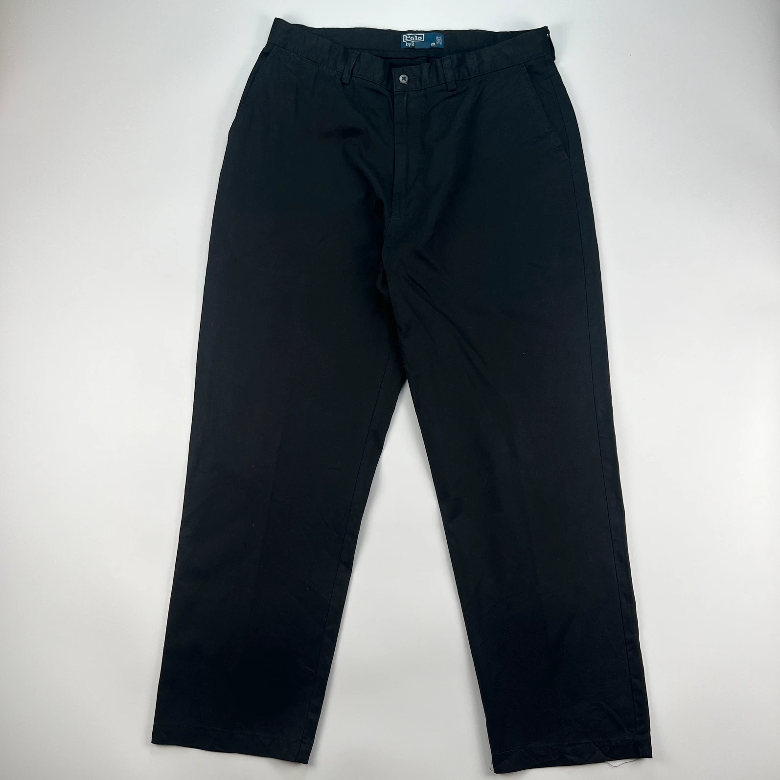 Ralph Lauren Chino Mens W35 L30 Black Classic Hammond Pant Smart Cotton Trousers
