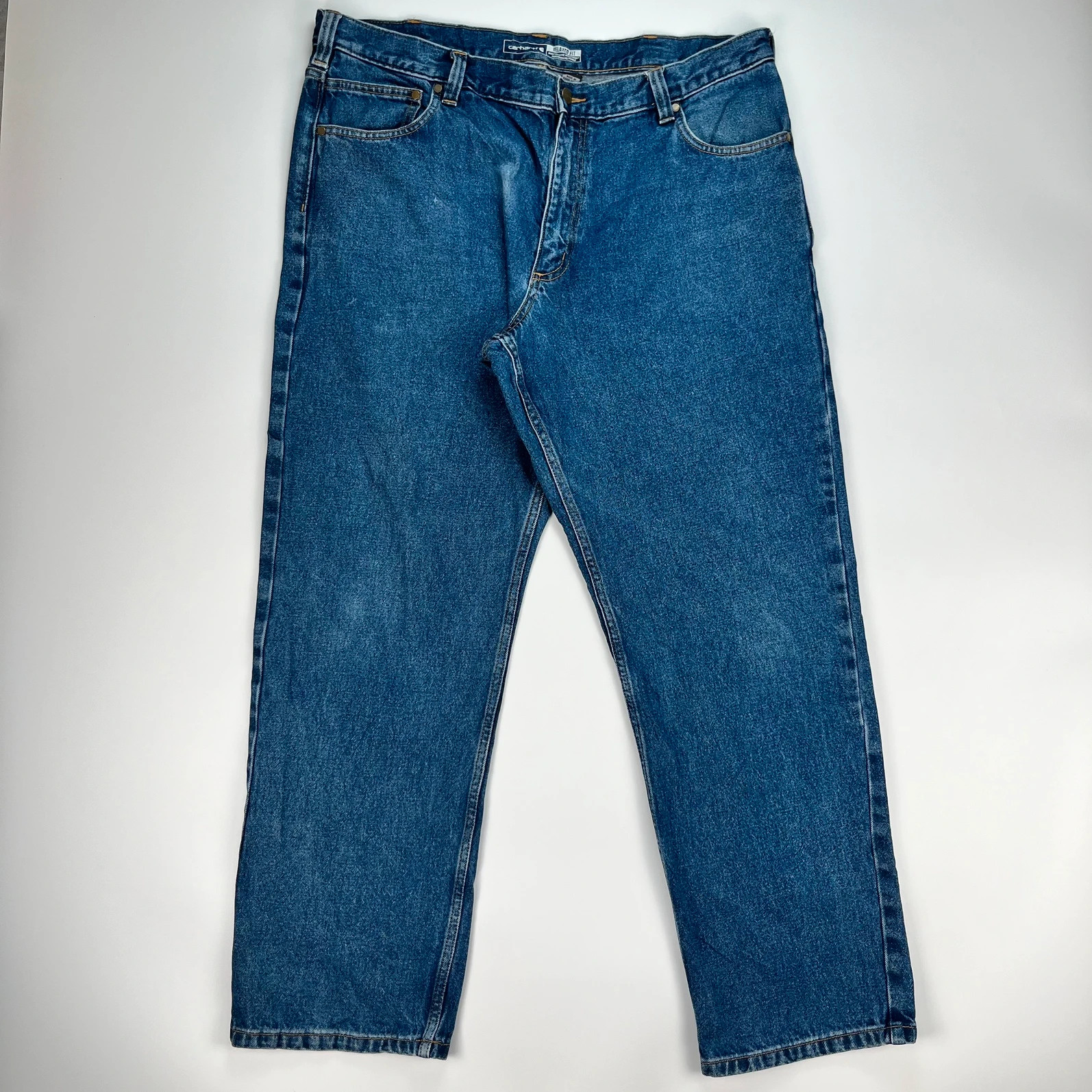 Carhartt Jeans Men’s W40 L32 Blue Baggy Straight Relaxed Workwear Trousers