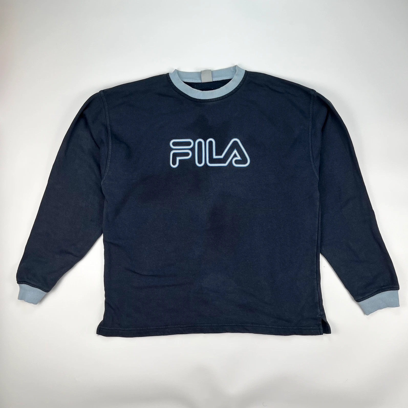 Fila Sweatshirt Jumper Mens Medium Navy Vintage 90s Pullover