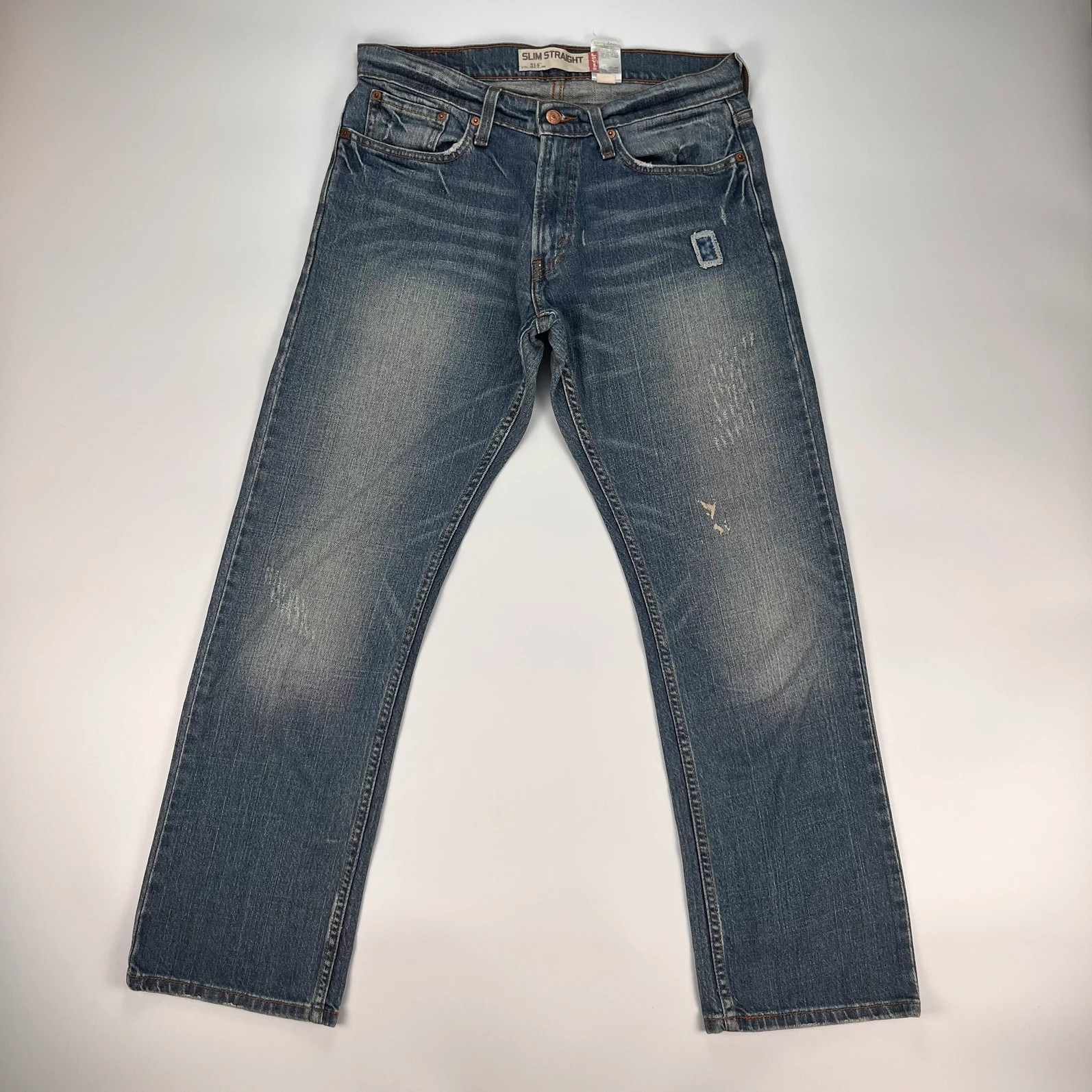 Levis 514 Jeans Mens W32 L30 Blue Denim Trousers Slim Straight