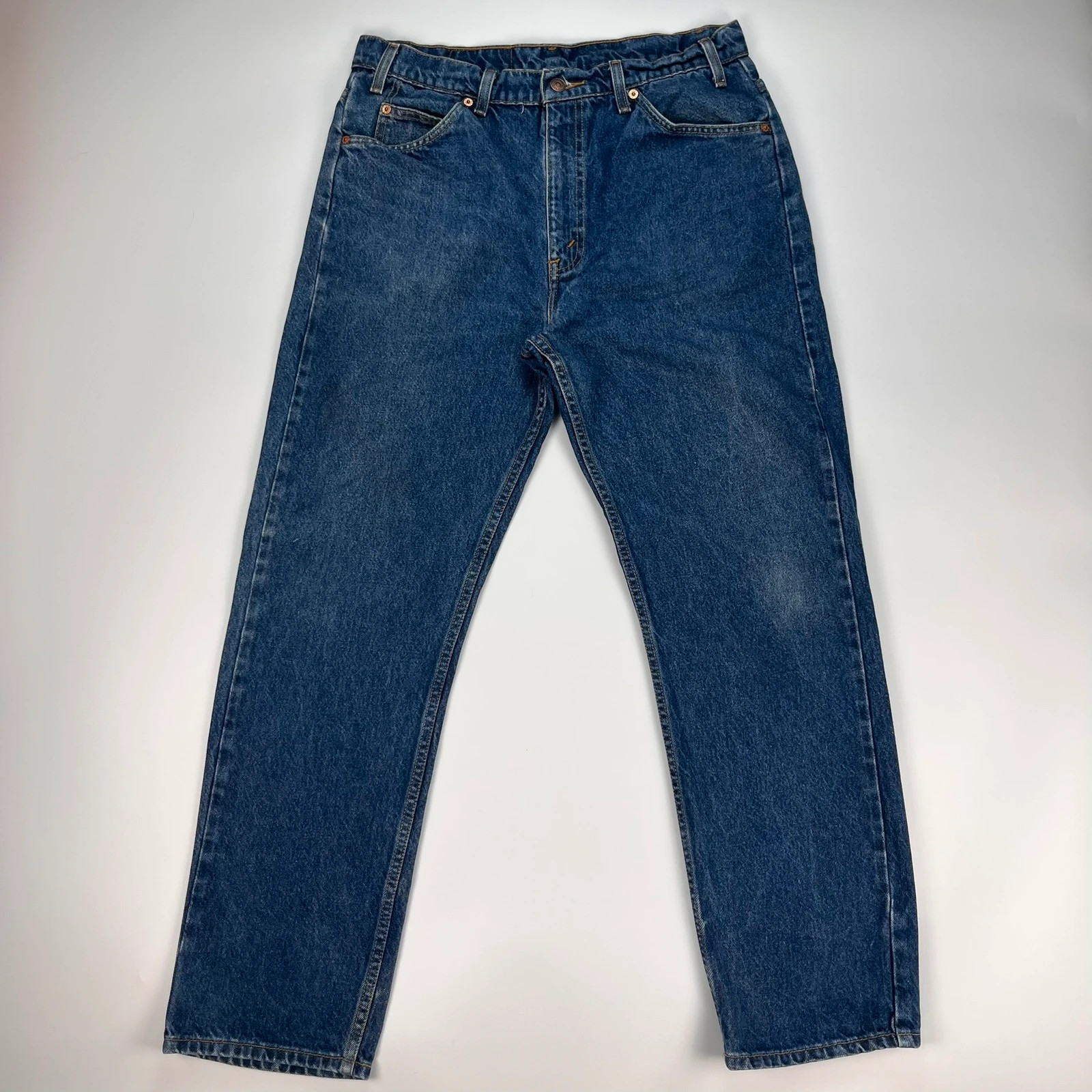 Levis 505 Jeans Mens W30 L30 Blue Regular Denim Vintage Orange Tab 100% Cotton