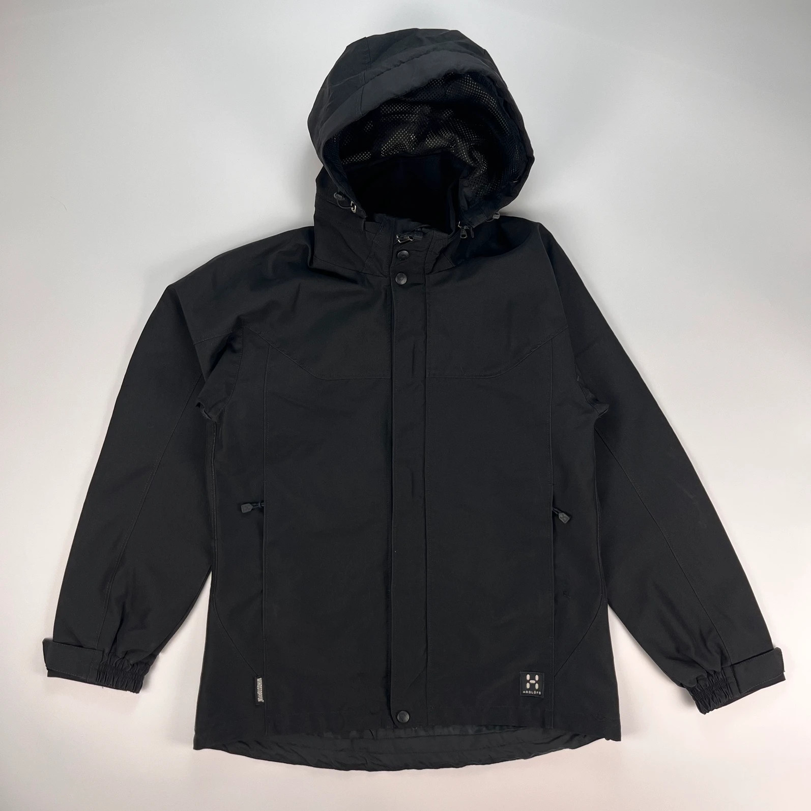 Haglofs Windbreaker Jacket Women’s Large Black Outdoor Windstopper Hiking Coat