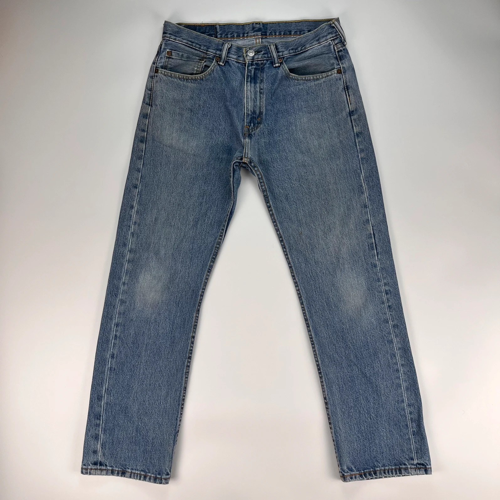 Levis 505 Jeans Mens W32 L30 Blue Regular Fit Denim Trousers Premium 100% Cotton