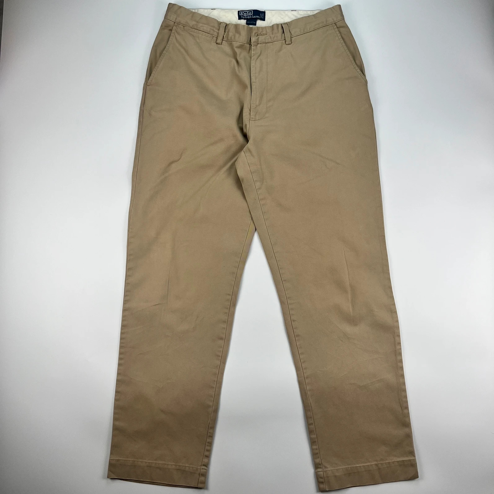 Ralph Lauren Chino Mens W35 L32 Beige Classic Prospect Pant Smart Cotton Trouser