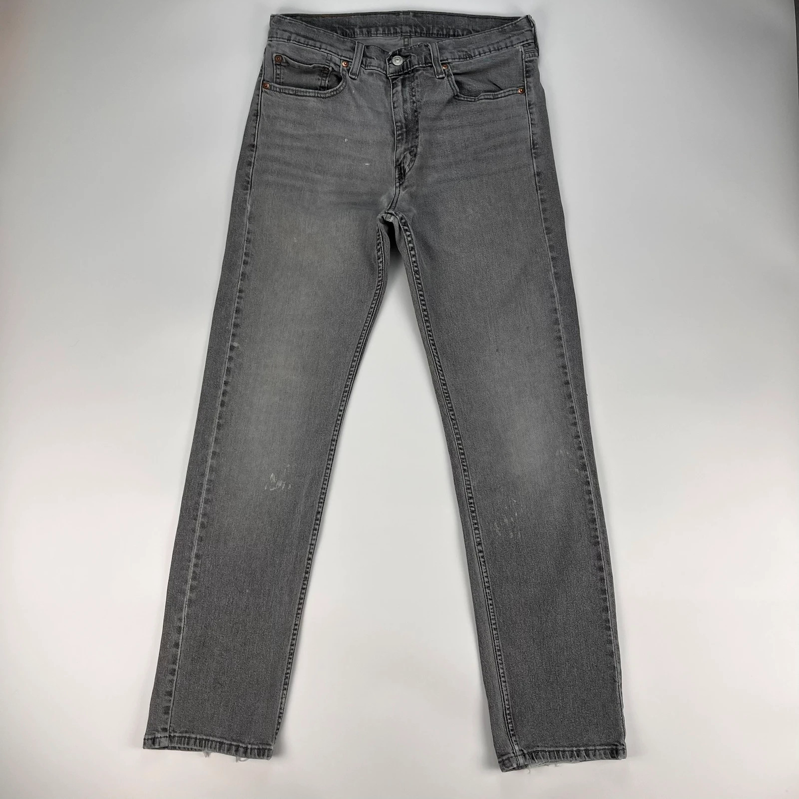 Levis 505 Jeans Mens W33 L32 Grey Regular Fit Denim Trousers Premium 100% Cotton