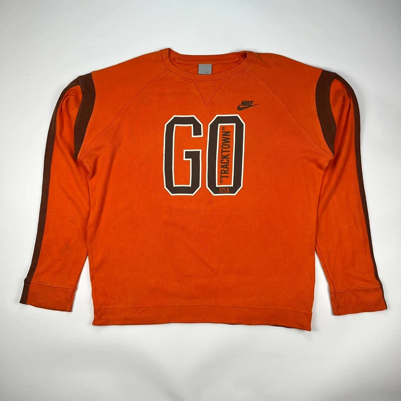 Nike Sweatshirt Jumper Mens Large Orange Vintage 00s