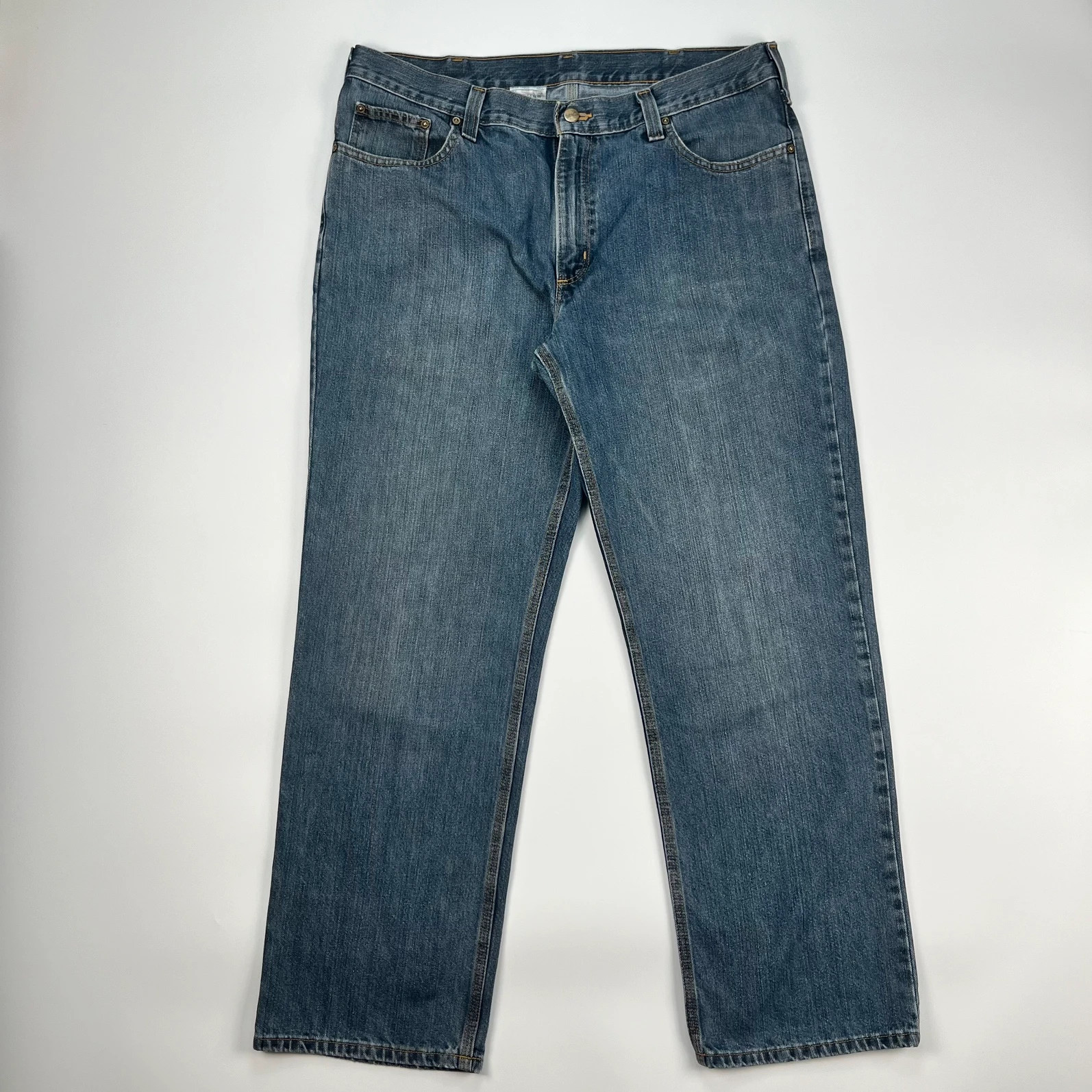 Carhartt Jeans Men’s W36 L30 Blue Baggy Straight Relaxed Workwear Trousers