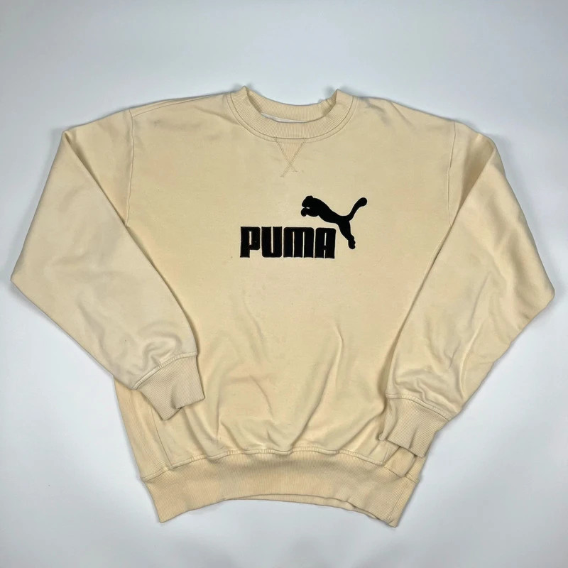 Vintage Y2K Puma jumper Yellow Mens XL Spellout Sweater